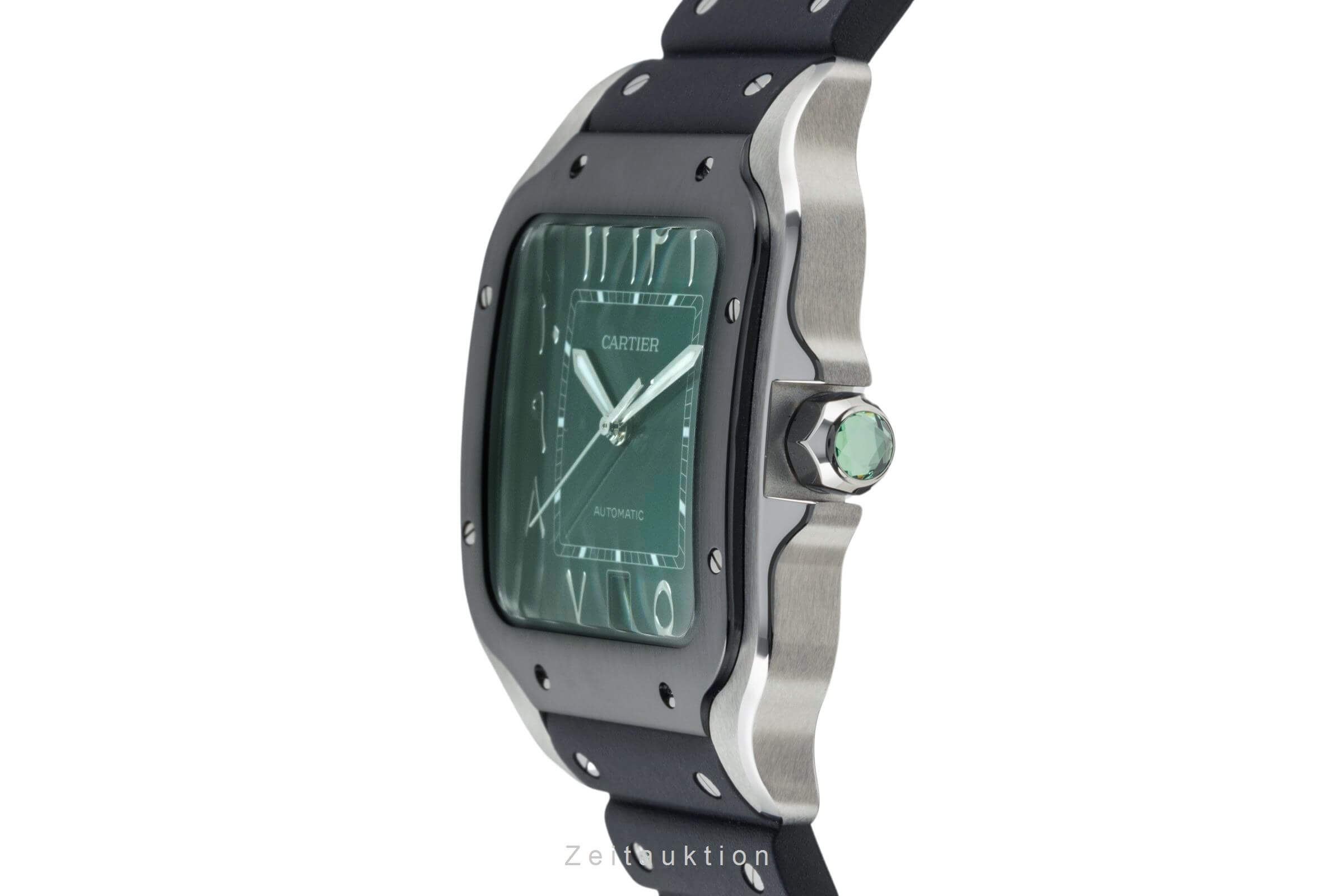 Cartier Santos Green Arabic Stahl Automatik Herrenuhr Ref. WSSA0055 B&P 2024 [2402836]