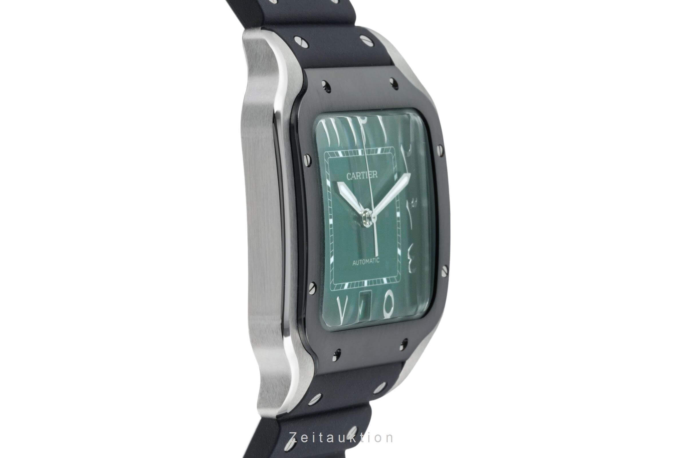 Cartier Santos Green Arabic Stahl Automatik Herrenuhr Ref. WSSA0055 B&P 2024 [2402836]