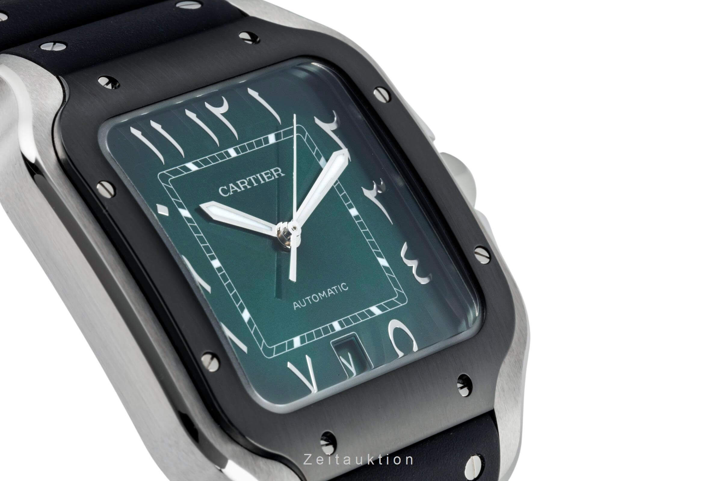 Cartier Santos Green Arabic Stahl Automatik Herrenuhr Ref. WSSA0055 B&P 2024 [2402836]