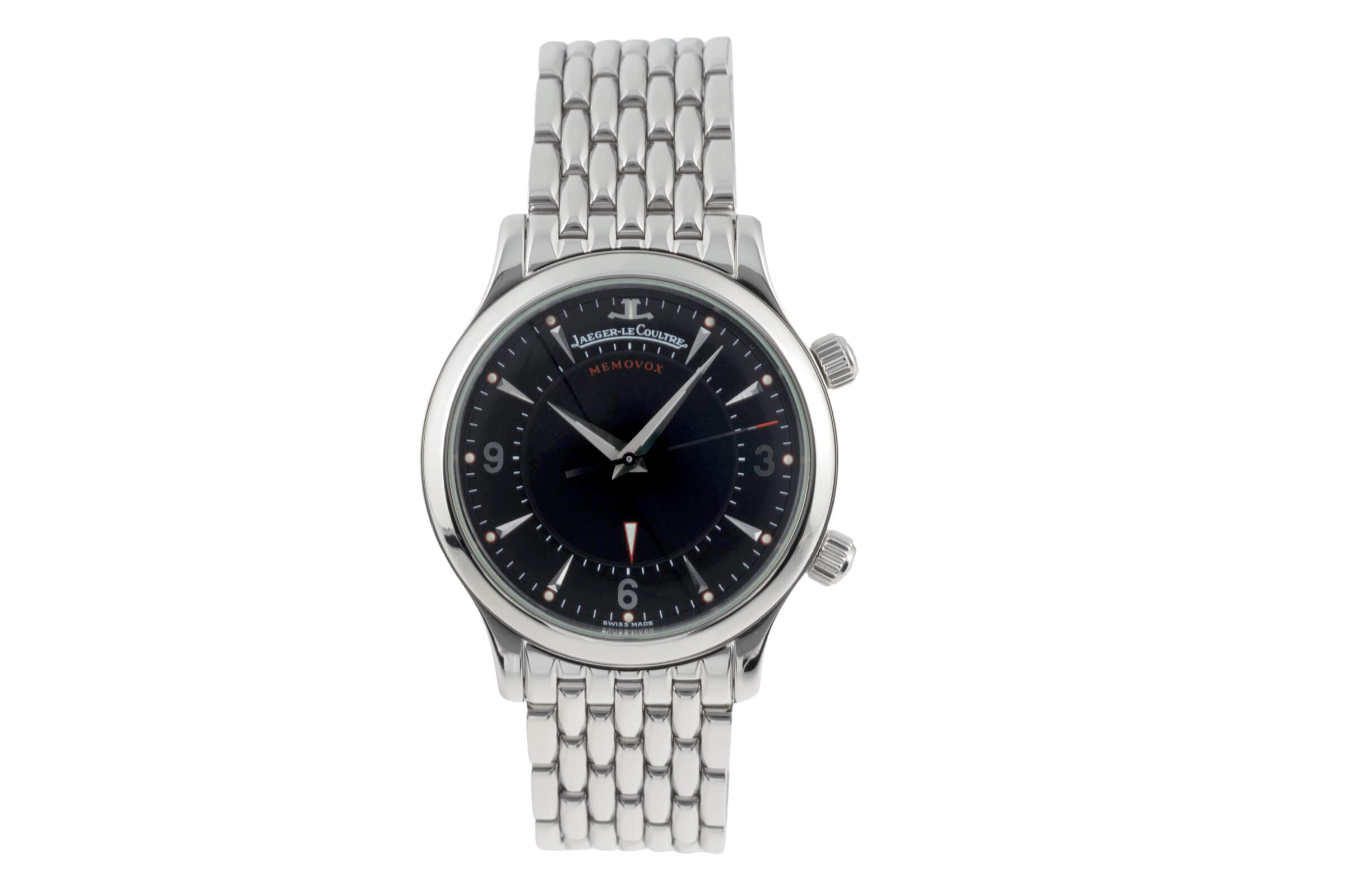 Jaeger LeCoultre Memovox Handaufzug Stahl Herrenuhr Ref. 144.8.94.S B&P [2402853]