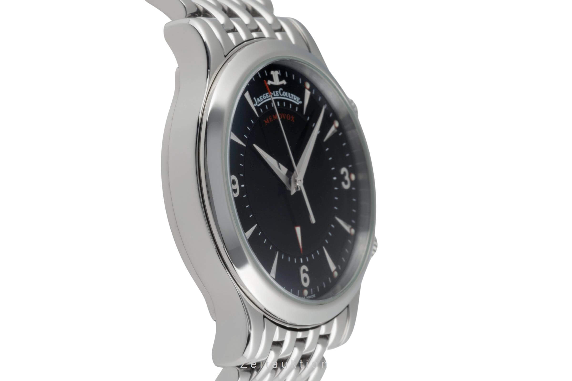 Jaeger LeCoultre Memovox Handaufzug Stahl Herrenuhr Ref. 144.8.94.S B&P [2402853]