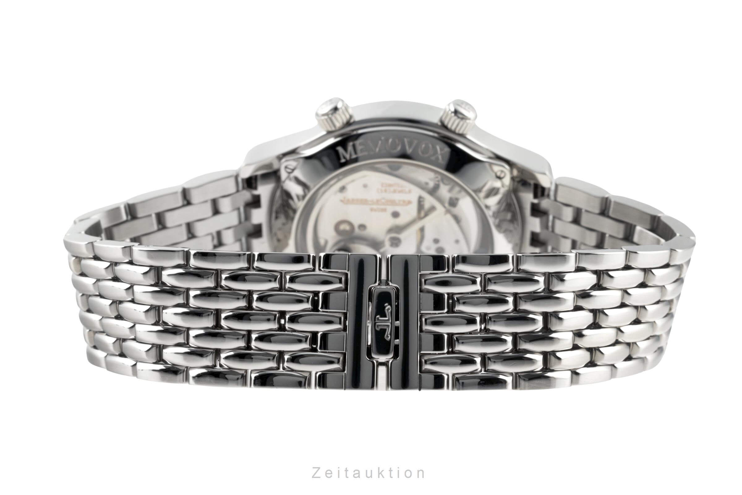 Jaeger LeCoultre Memovox Handaufzug Stahl Herrenuhr Ref. 144.8.94.S B&P [2402853]