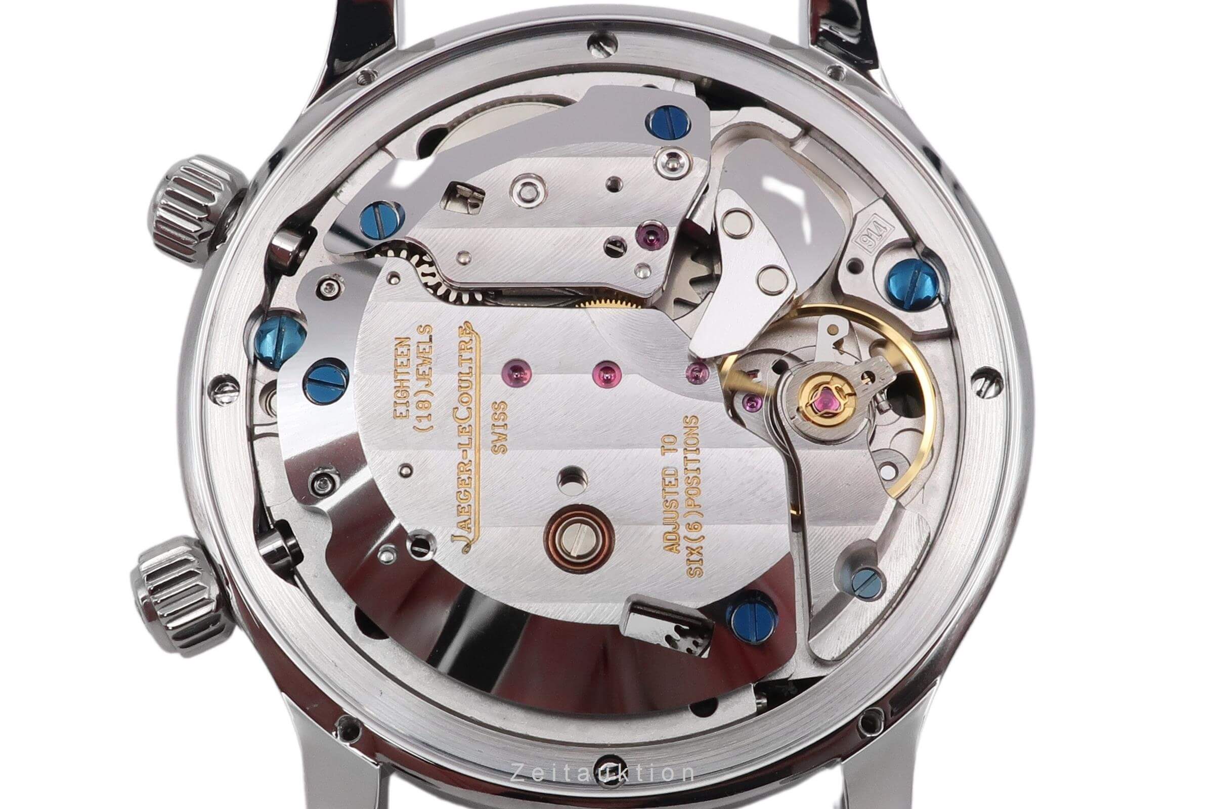 Jaeger LeCoultre Memovox Handaufzug Stahl Herrenuhr Ref. 144.8.94.S B&P [2402853]