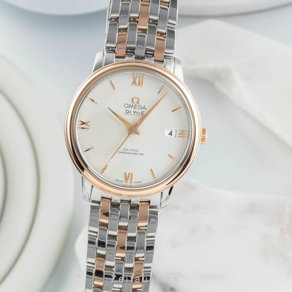 Omega De Ville steel / gold automatic unisex 424.20.37.20.02.002 LP: 9900EUR  [2402962]
