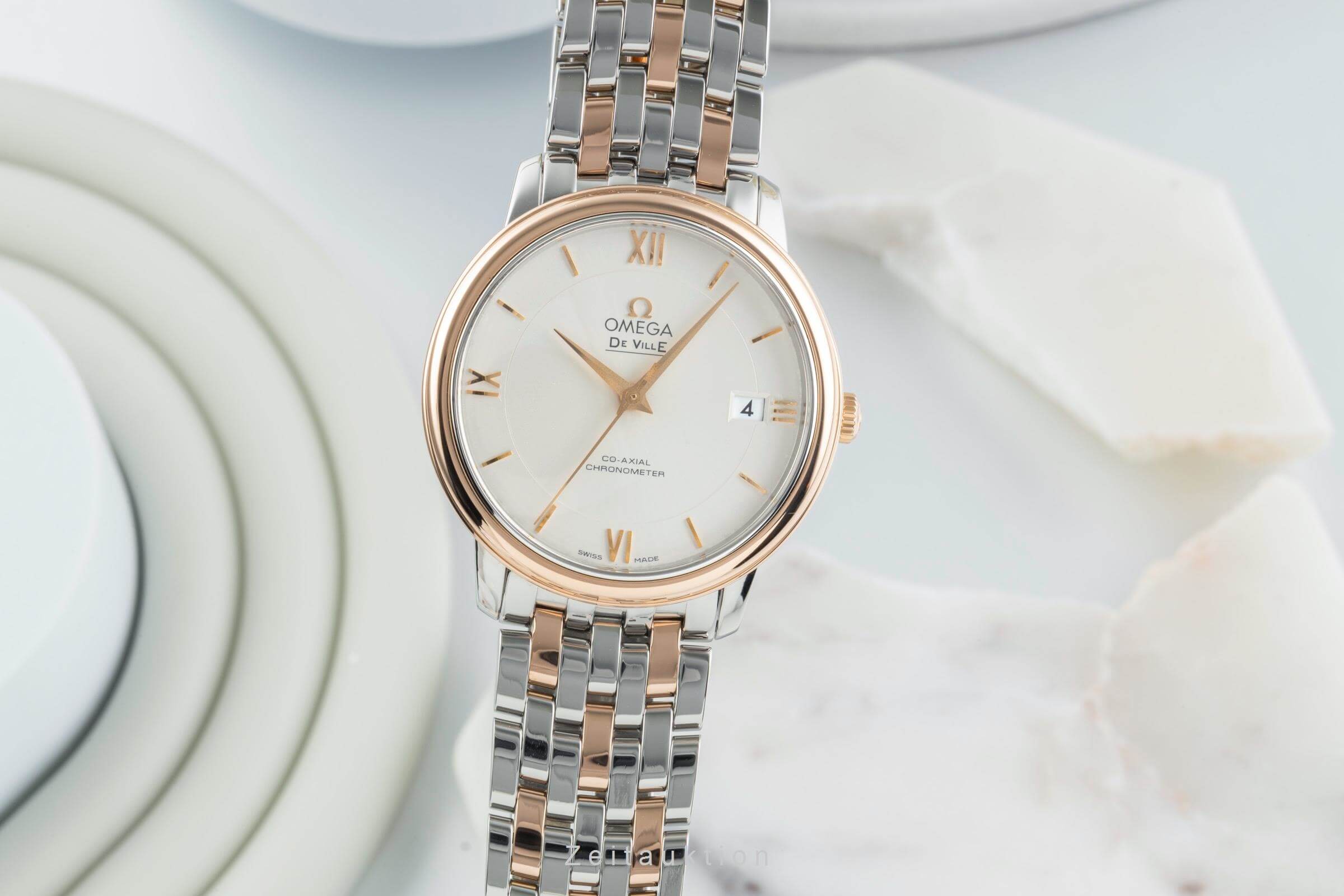 Omega De Ville steel / gold automatic unisex 424.20.37.20.02.002 LP: 9900EUR  [2402962]