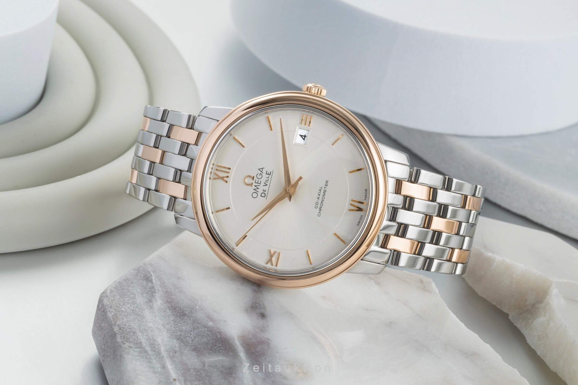 Omega De Ville steel / gold automatic unisex 424.20.37.20.02.002 LP: 9900EUR  [2402962]