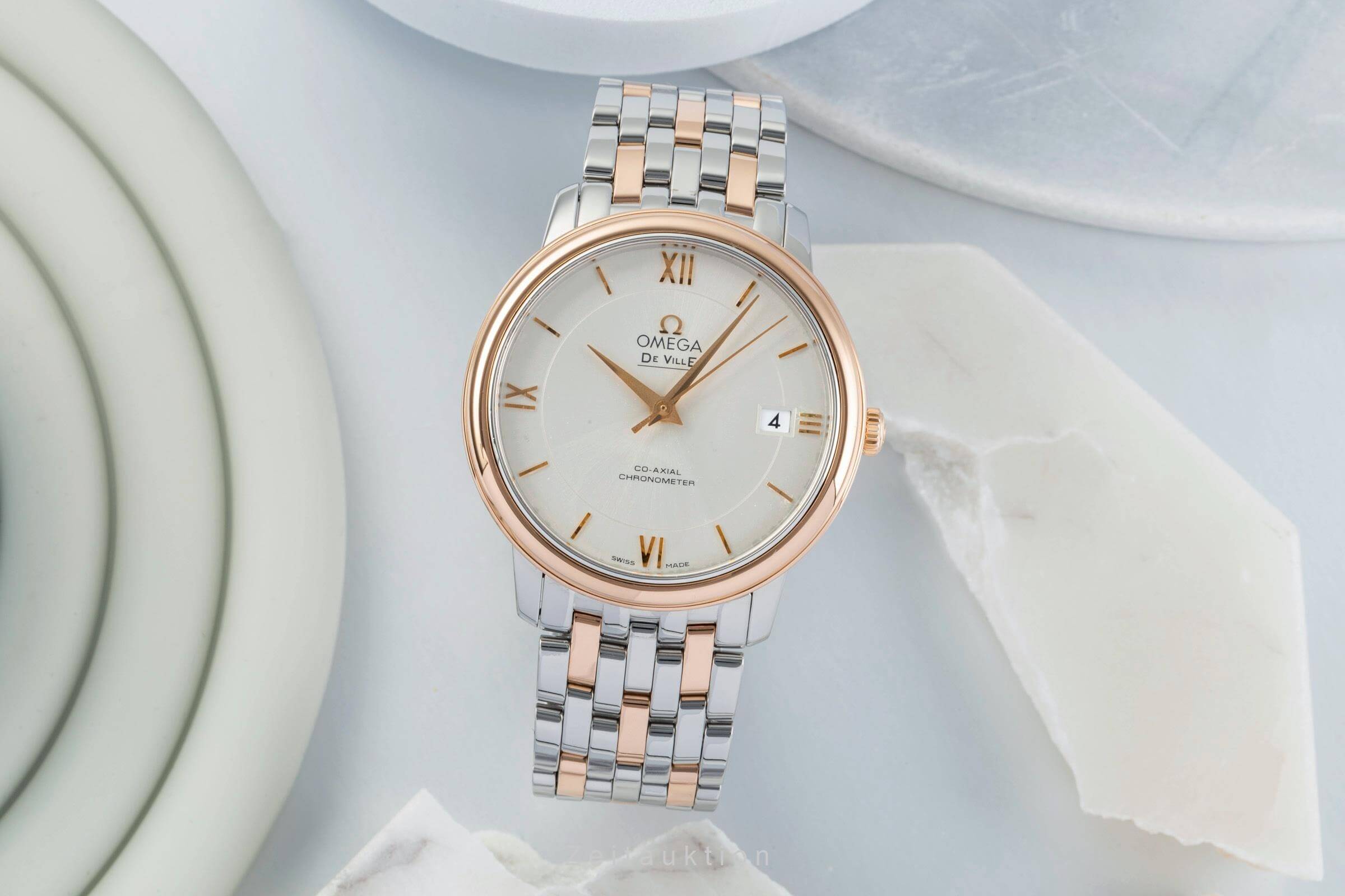 Omega De Ville steel / gold automatic unisex 424.20.37.20.02.002 LP: 9900EUR  [2402962]