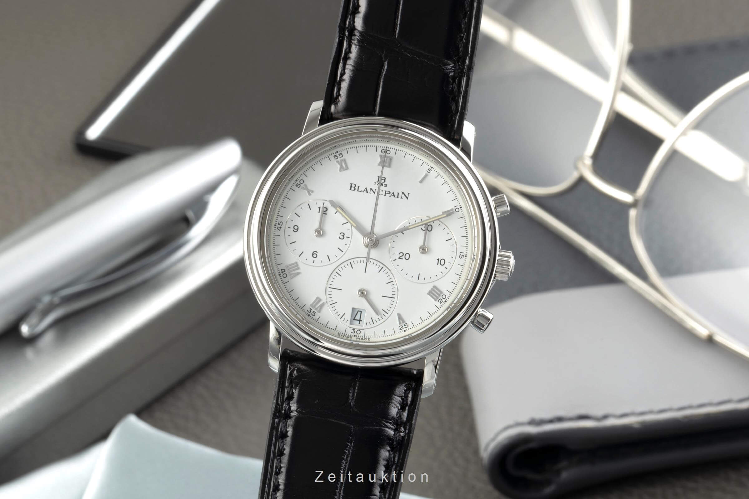 Blancpain Villeret chronograph steel automatic men's watch 1185-1127-55  [2403255]