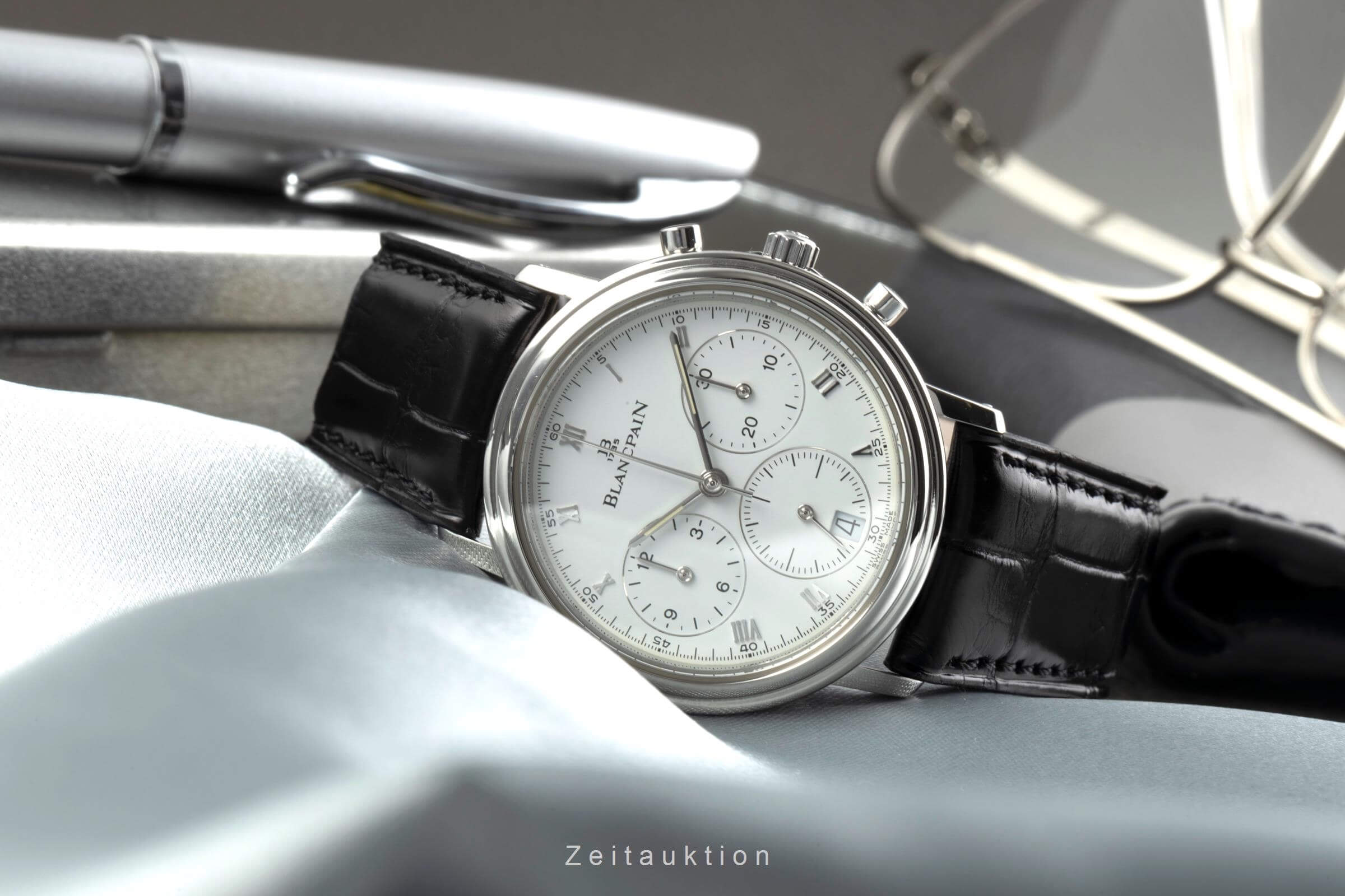 Blancpain Villeret chronograph steel automatic men's watch 1185-1127-55  [2403255]