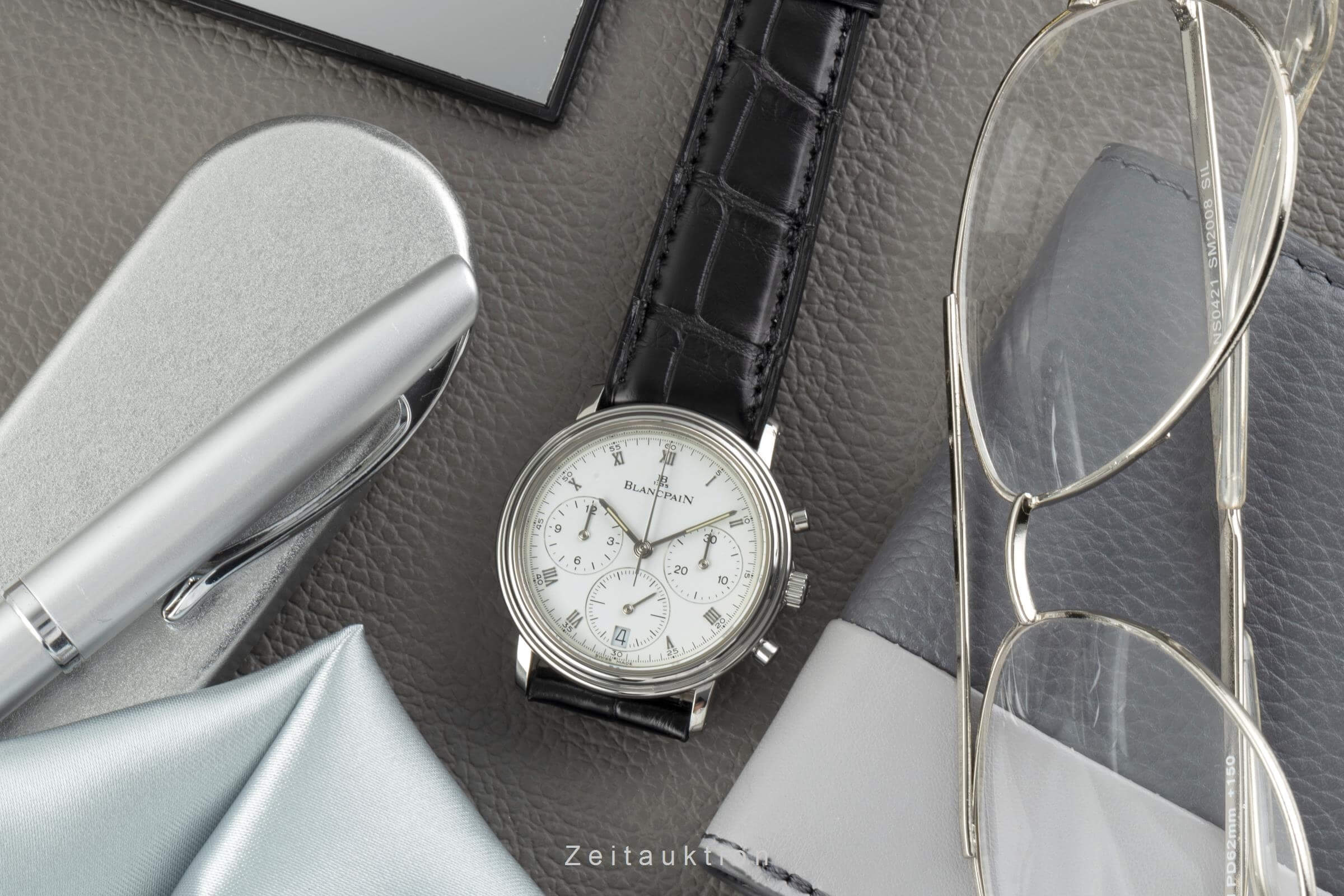 Blancpain Villeret chronograph steel automatic men's watch 1185-1127-55  [2403255]