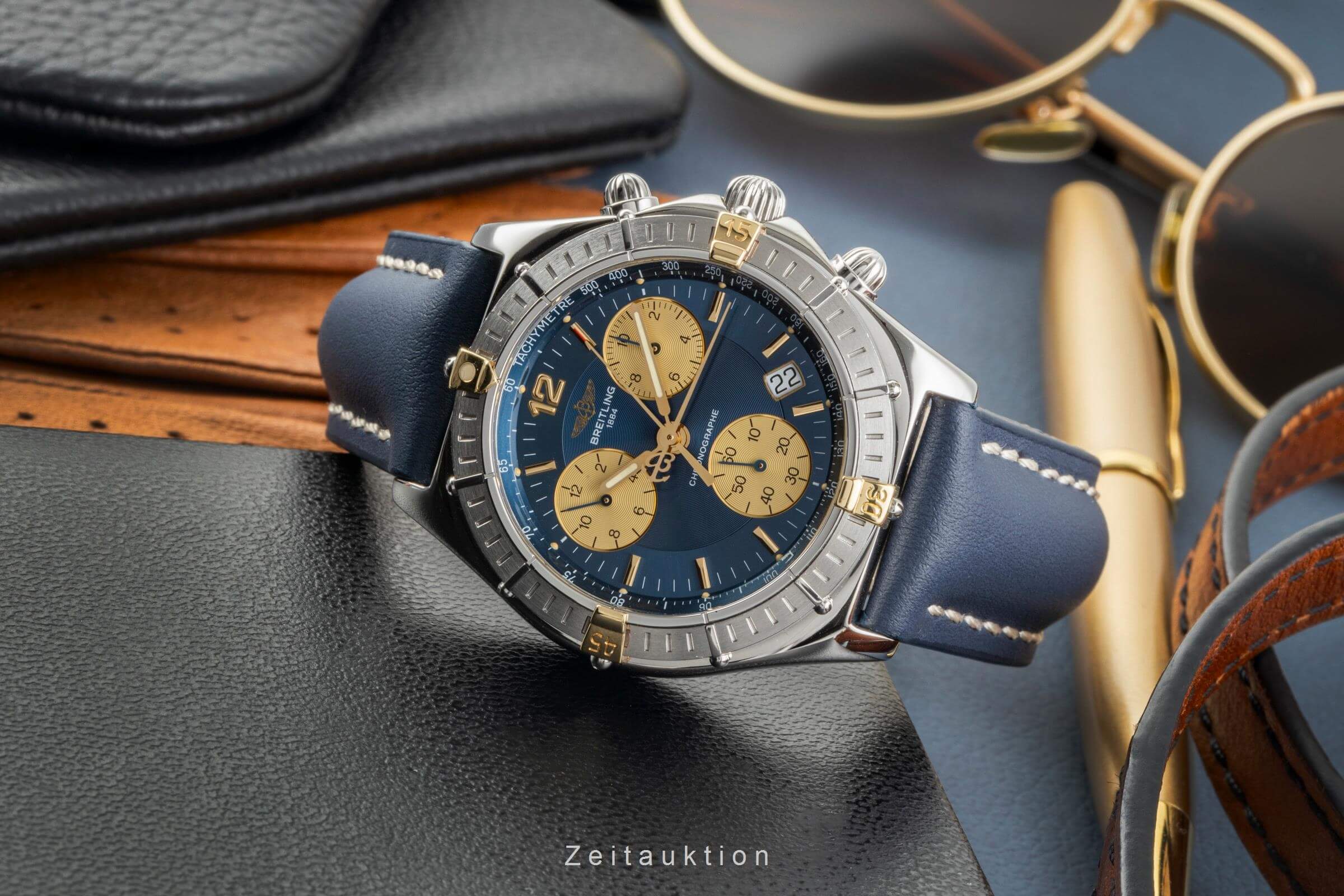 Breitling Sirius chronograph steel / gold quartz men's watch B53011  [2403305]