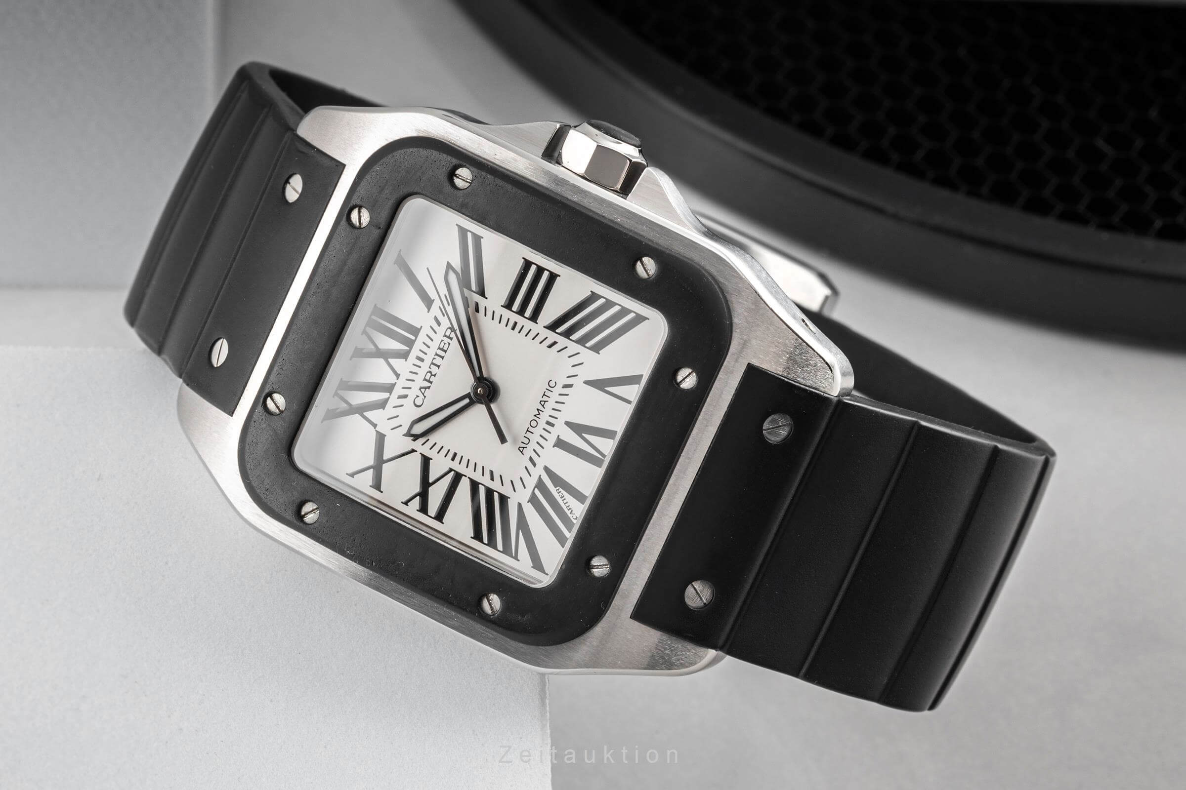 Cartier Santos 100 Steel rubber automatic 049 W20121U2