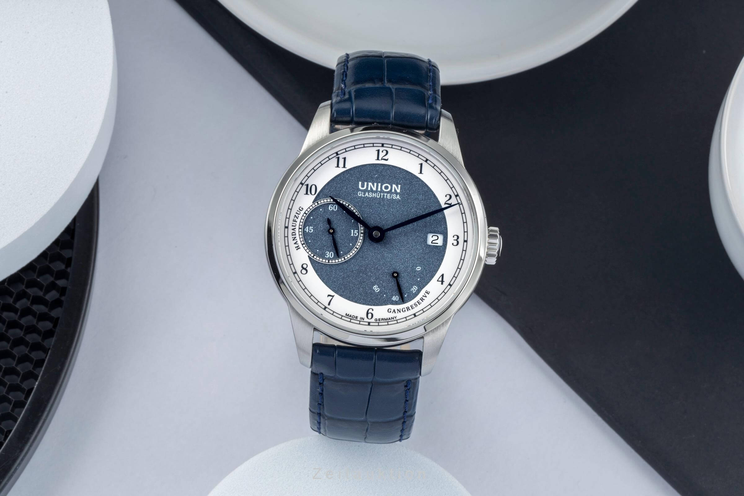 Union Glashütte 1893 acero cuerda manual reloj para caballeros D007.456.16.082.00 LP: 2680EUR  [2403351]