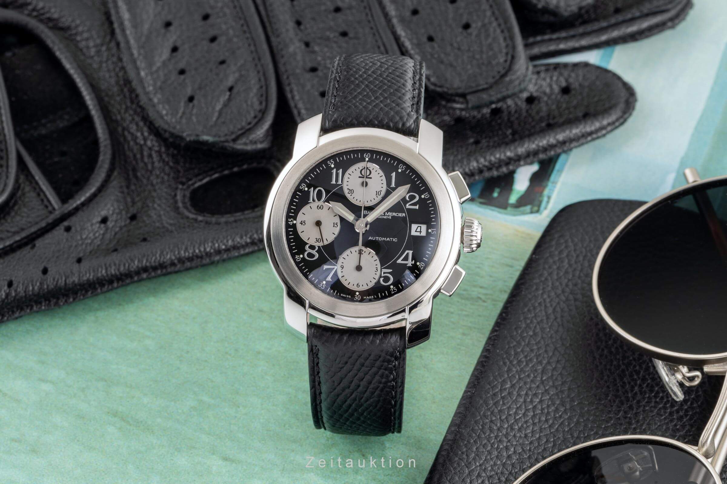 Baume & Mercier Capeland chronographe acier automatique montre pour hommes MV045216  [2403449]