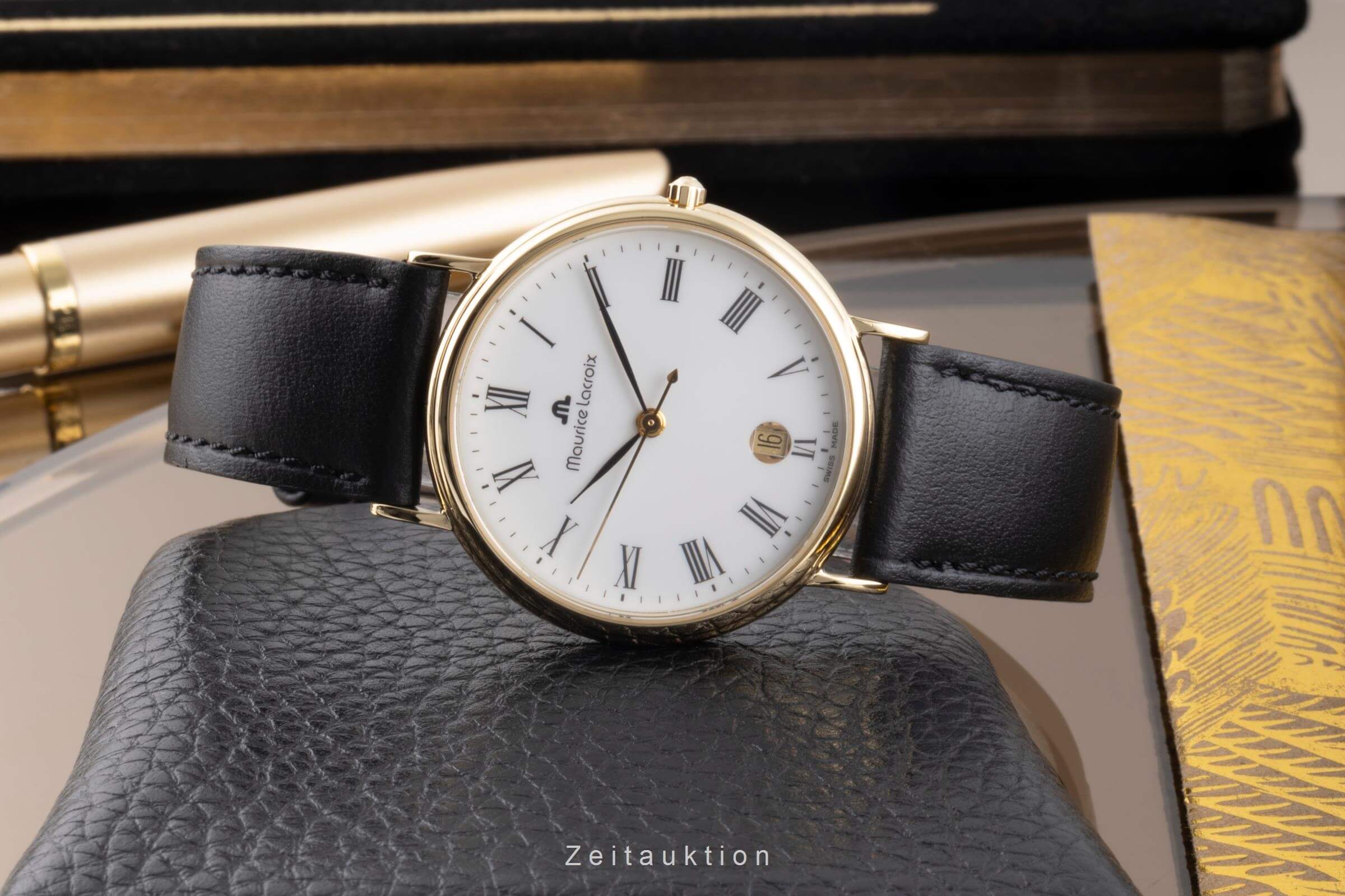 Maurice Lacroix Classic Serie 18k (0,750) Gold Quarz Herrenuhr Ref. 95409-710  [2403706]