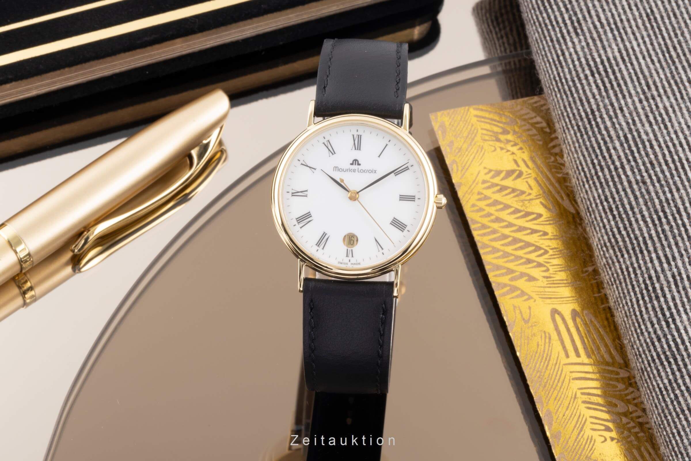 Maurice Lacroix Classic Serie 18k (0,750) Gold Quarz Herrenuhr Ref. 95409-710  [2403706]