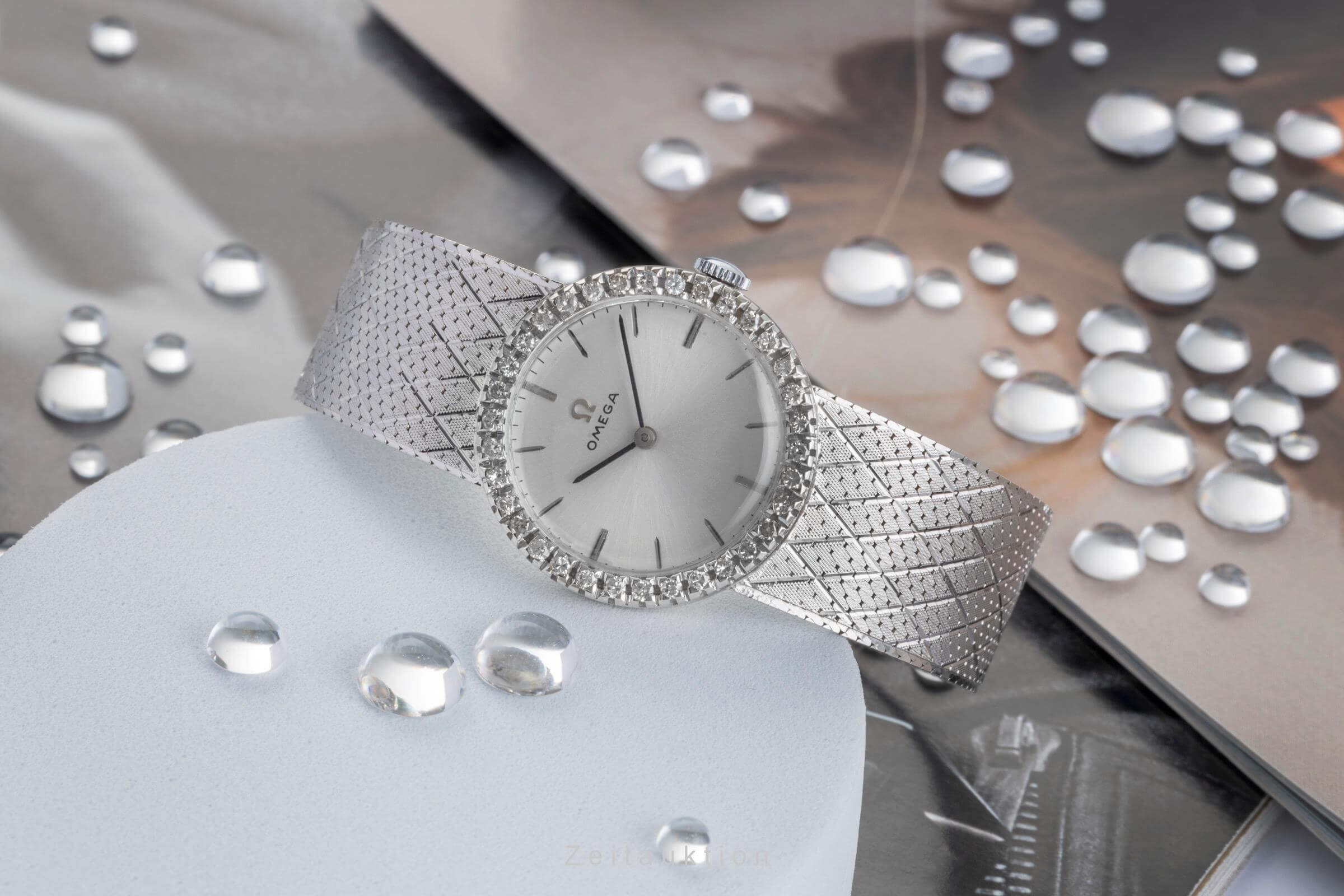 Omega or blanc 18 ct à remontage manuel montre pour femmes Vintage  [2404393]