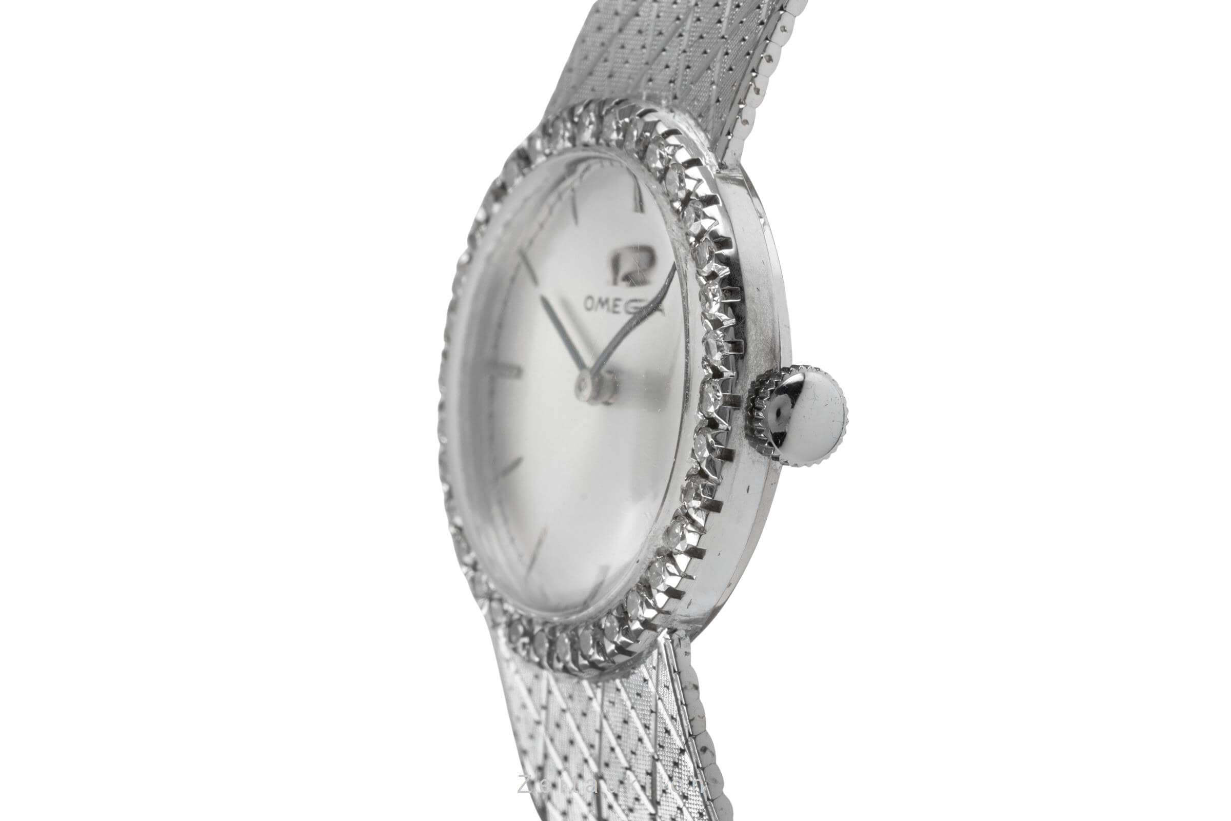 Omega or blanc 18 ct à remontage manuel montre pour femmes Vintage  [2404393]