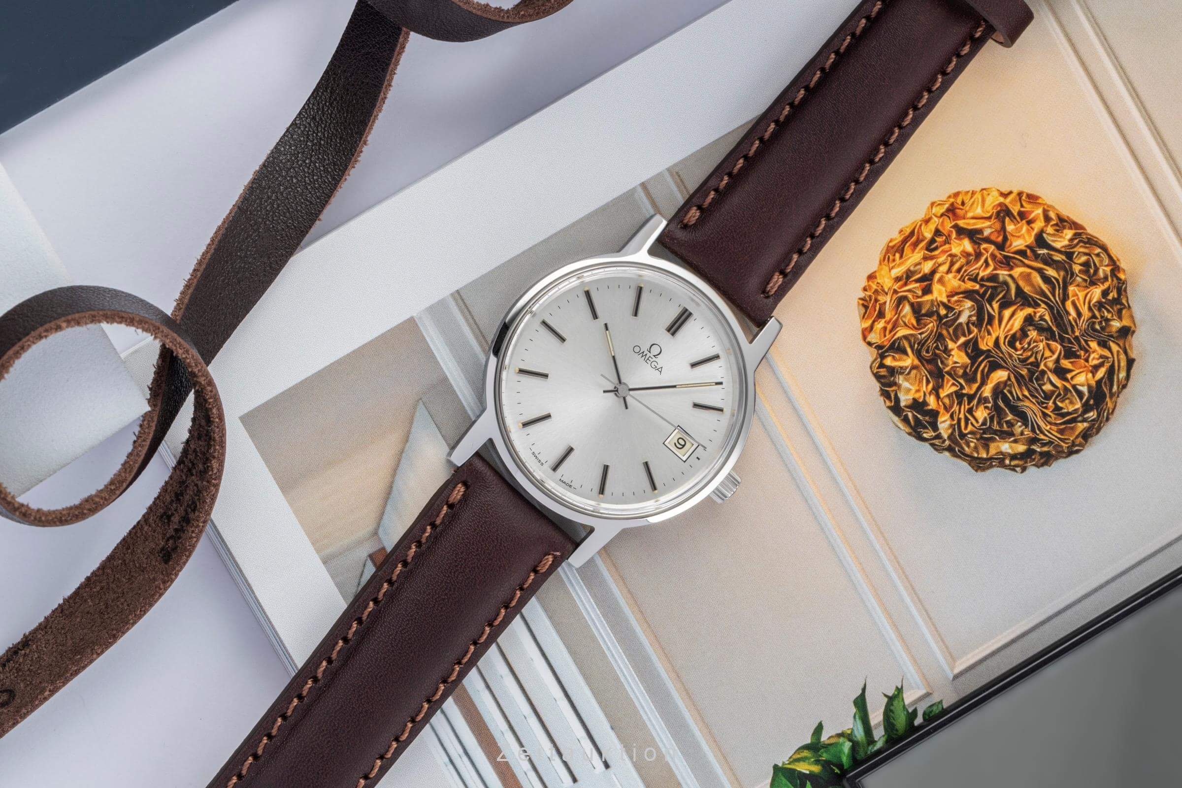 Omega Geneve acier à remontage manuel montre pour hommes 136.0104 Vintage  [2404451]