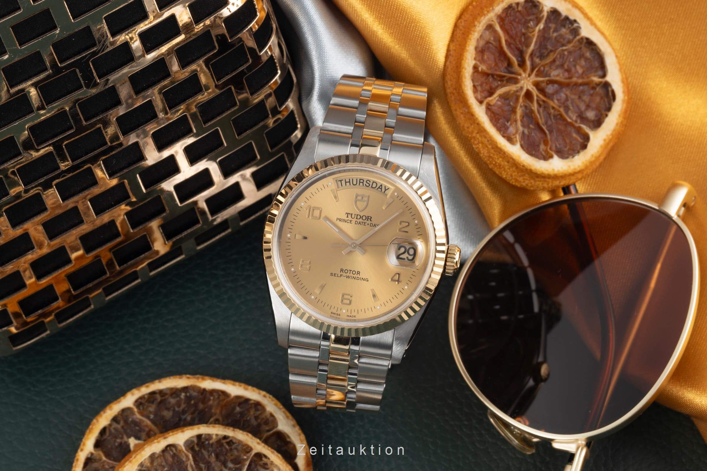 Tudor Date-Day acciaio / oro automatismo orologio da uomo 76213  [2404679]