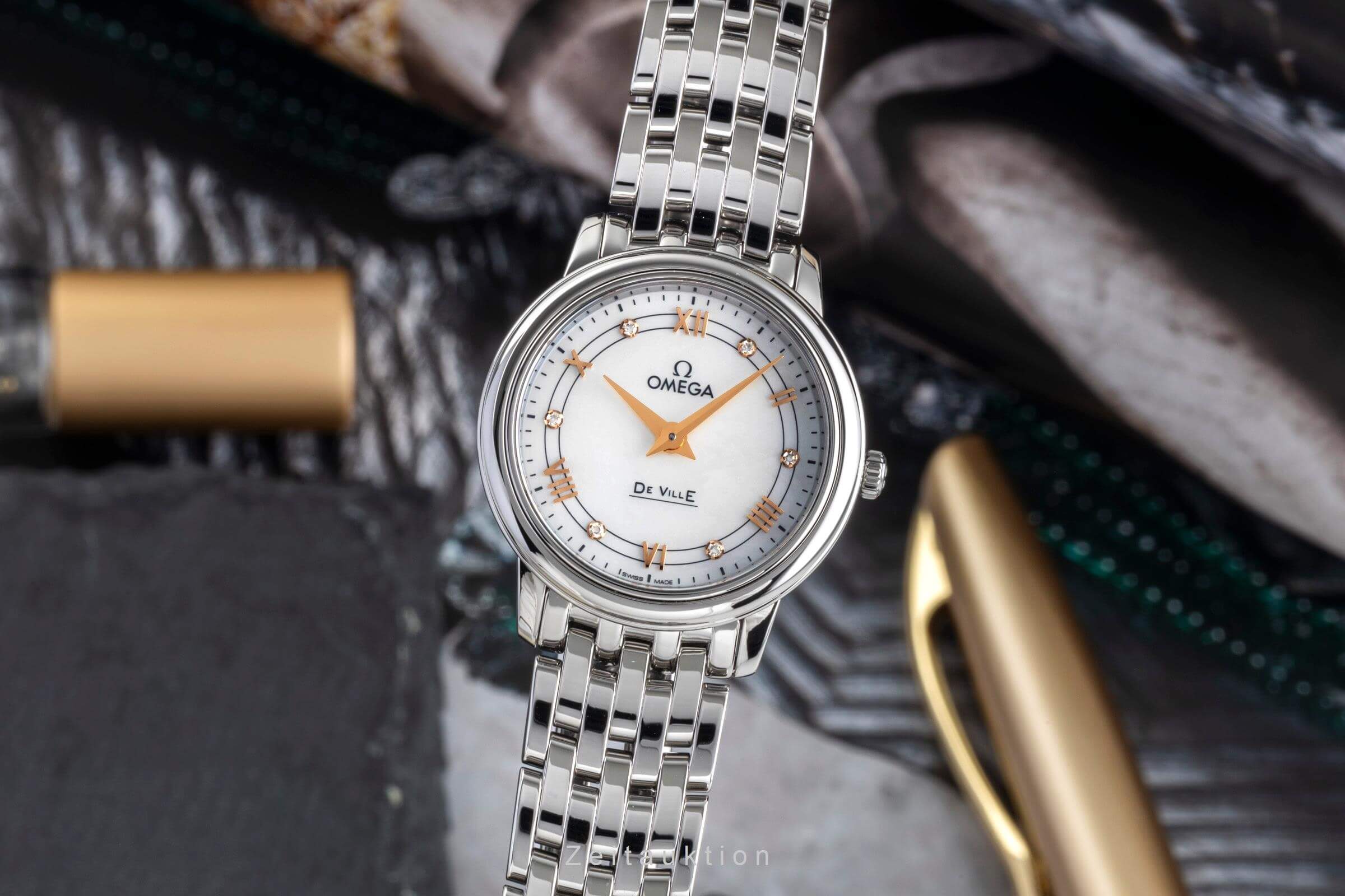 Omega De Ville steel quartz women's watch 424.10.27.60.55.001 LP: 3400EUR  [2404700]