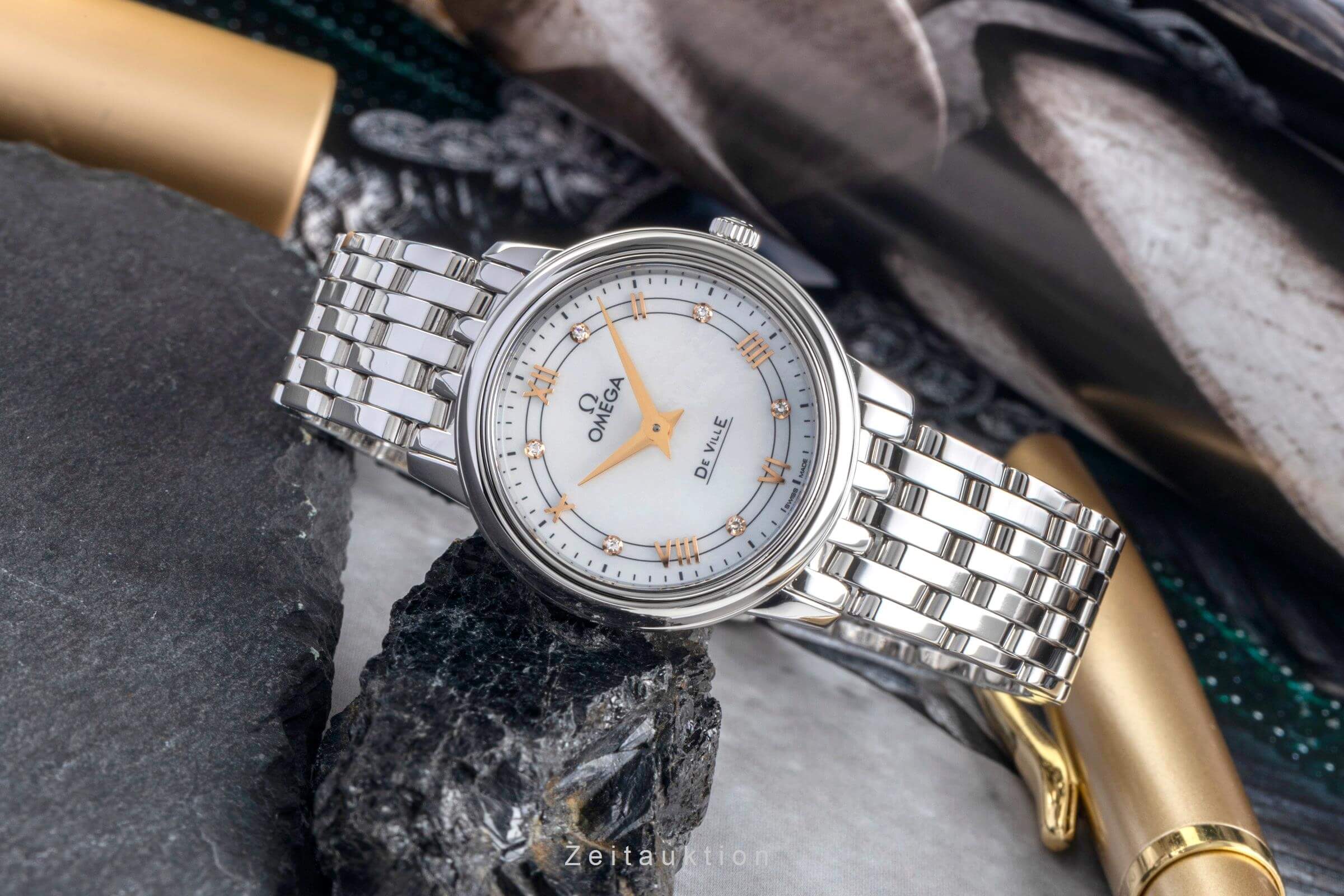 Omega De Ville steel quartz women's watch 424.10.27.60.55.001 LP: 3400EUR  [2404700]