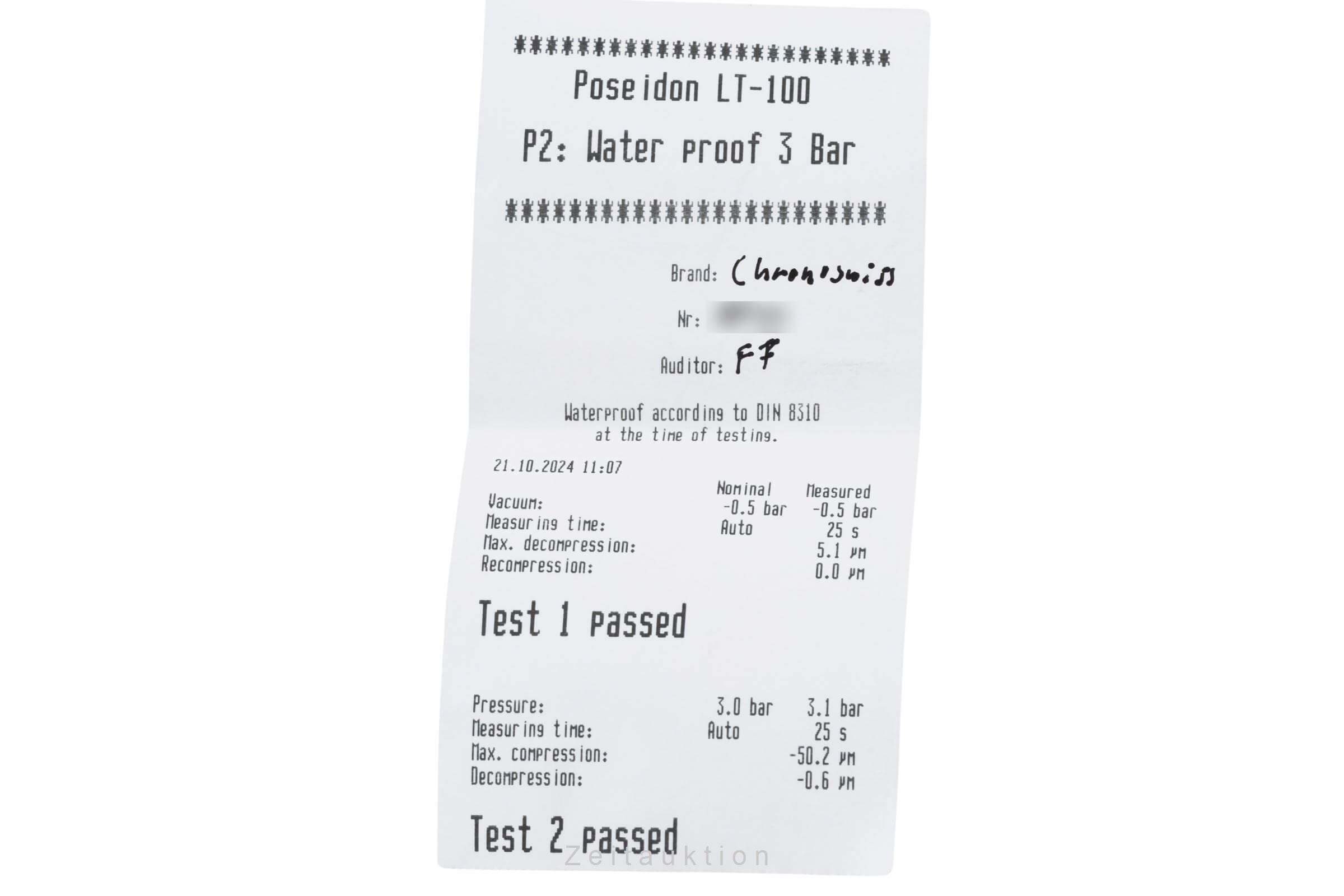 Chronoswiss Delphis Automatik Edelstahl Herrenuhr Glasboden Ref. CH1423  [2404918]