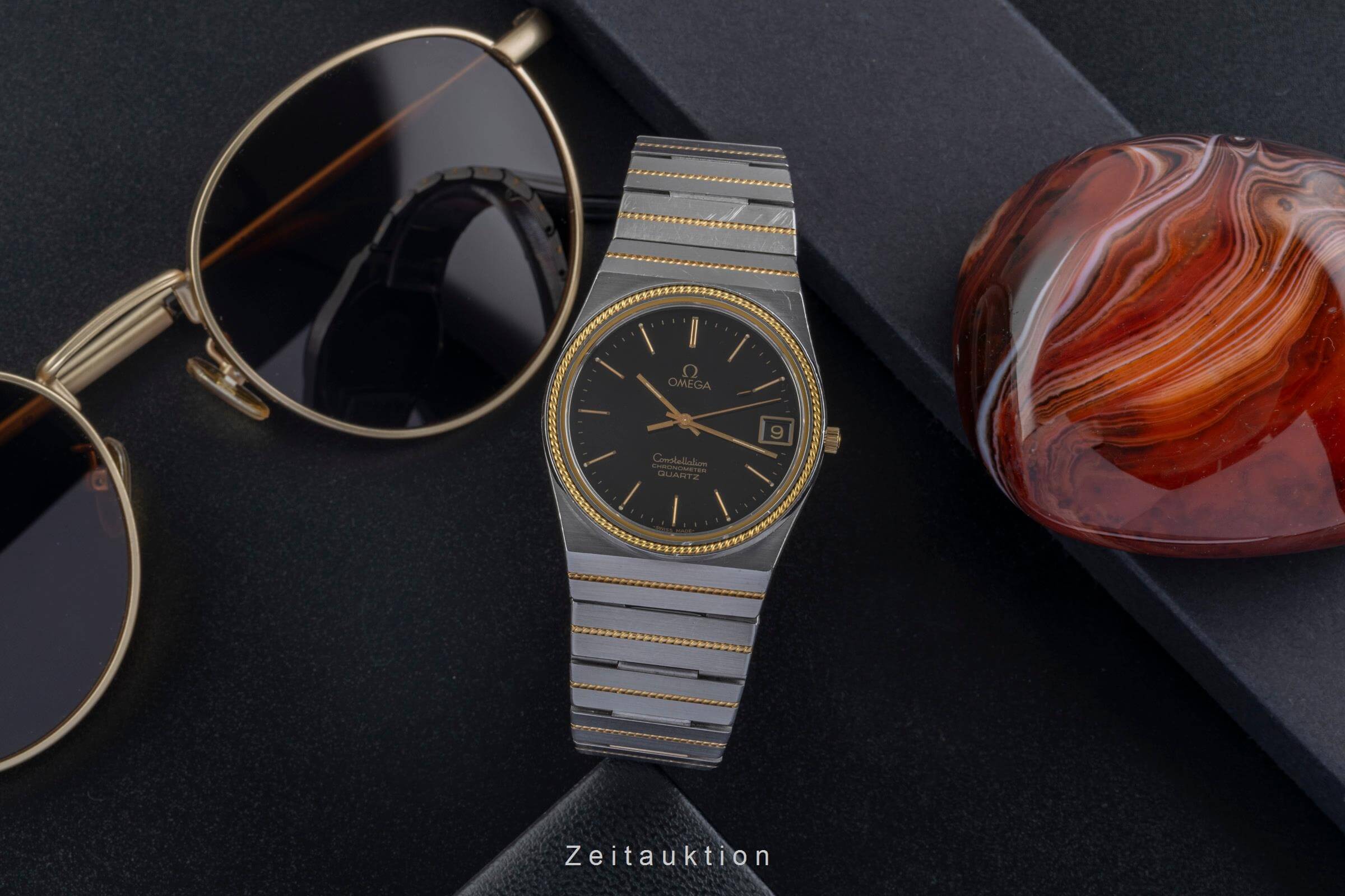 Omega Constellation acier / or  quartz montre pour hommes 198.0129   398.0858 Vintage  [2405553]