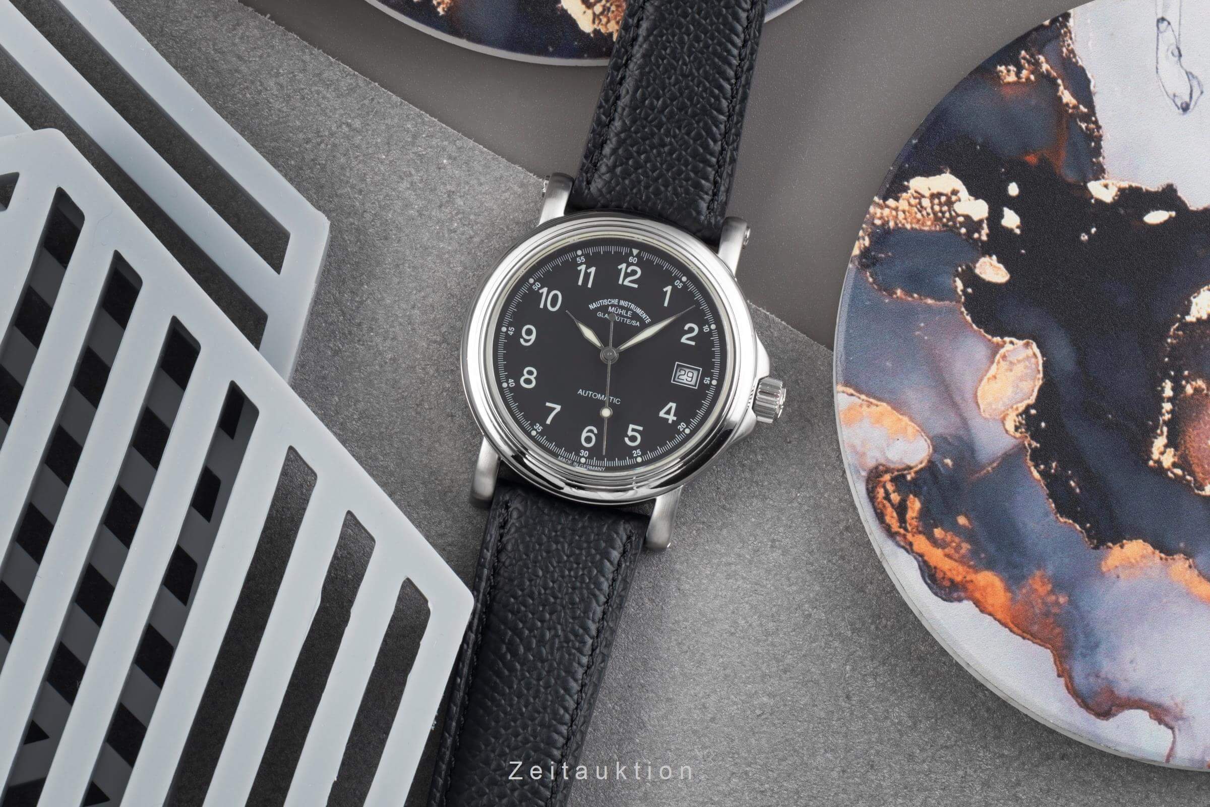 Mühle City-Automatic-XIII Edelstahl Automatik Herrenuhr Ref. M1-24-10 Papiere [2405811]