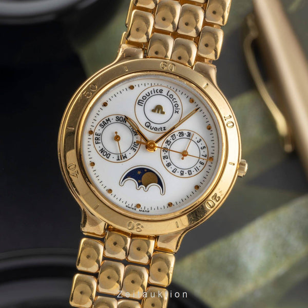 Maurice Lacroix Phase de Lune  gilt-brass quartz men's watch 35198  [2405855]