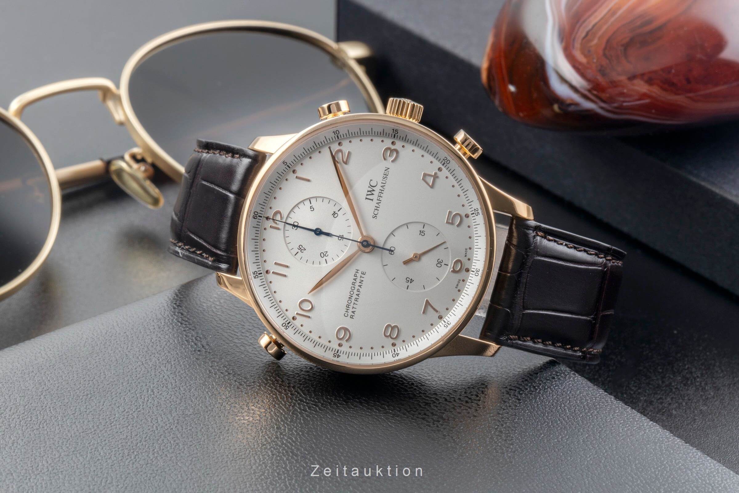 IWC Portugieser chronograph 18 ct red gold manual winding men's watch IW371203  [2406376]