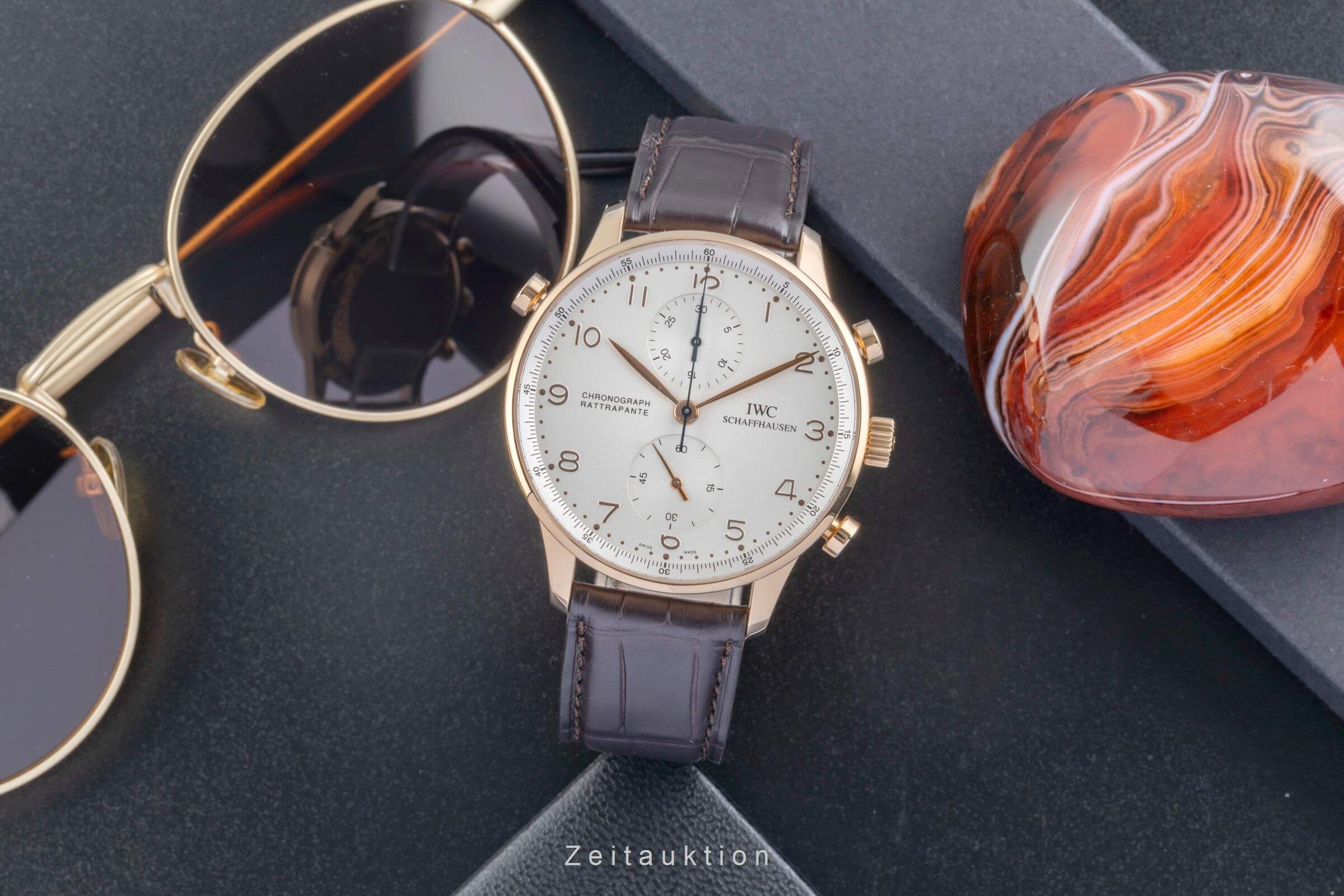 IWC Portugieser chronograph 18 ct red gold manual winding men's watch IW371203  [2406376]