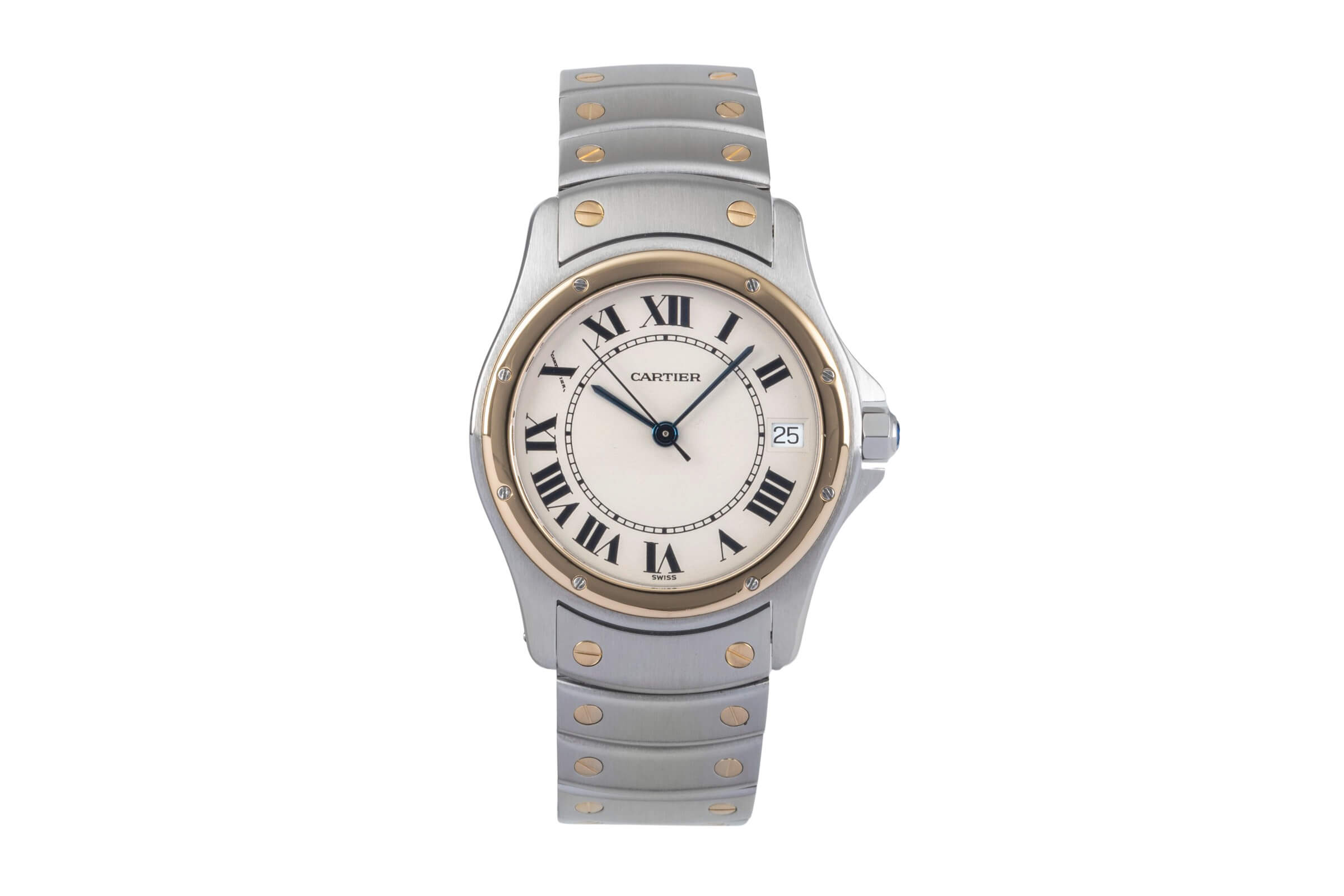 Cartier Santos Ronde acciaio / oro automatismo orologio da uomo W20036R3  [2406385]