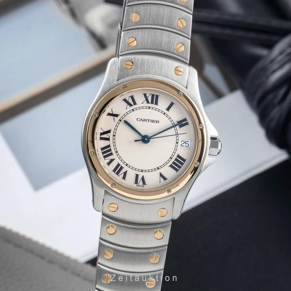 Cartier Santos Ronde acciaio / oro automatismo orologio da uomo W20036R3  [2406385]