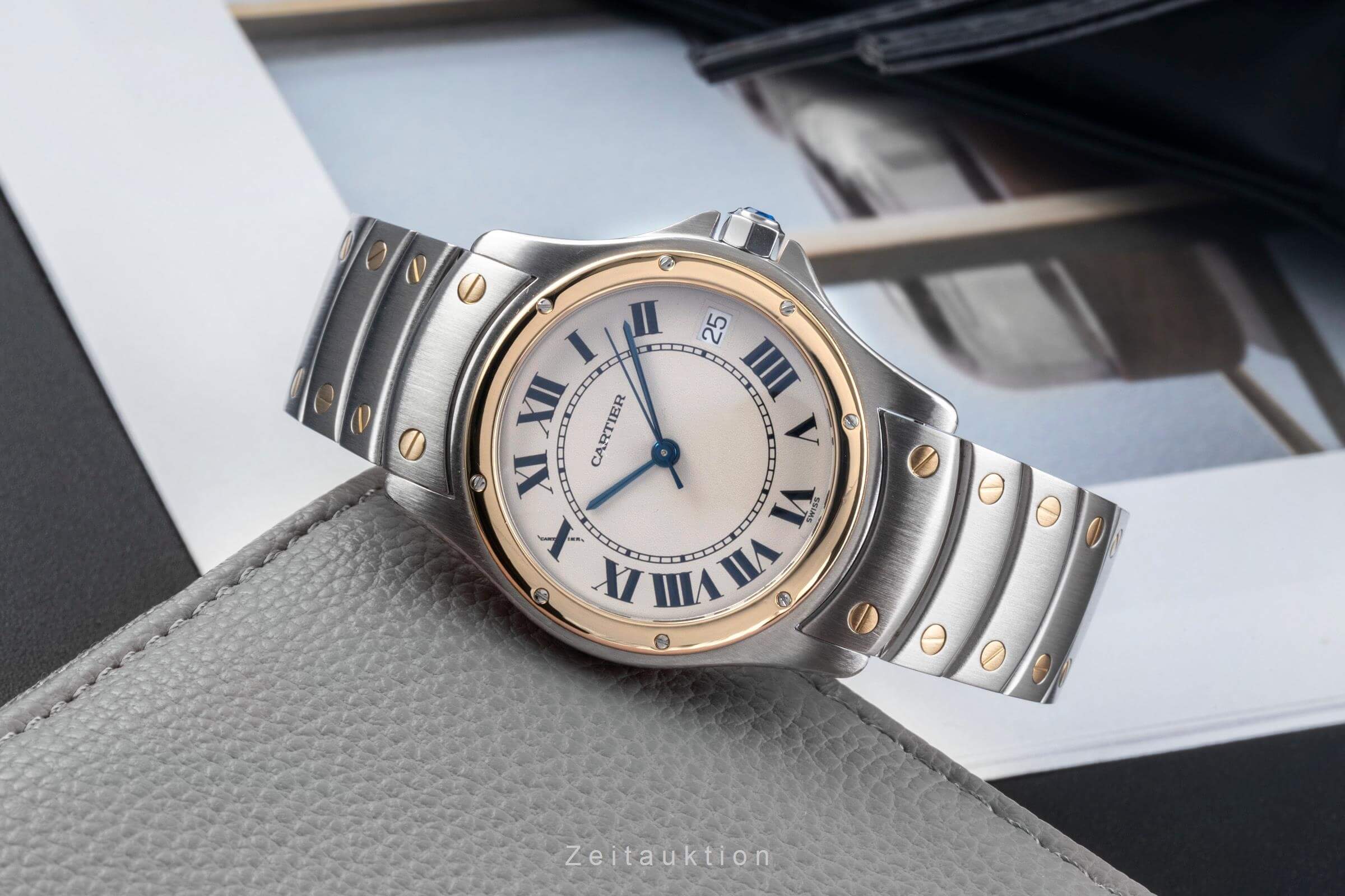 Cartier Santos Ronde acciaio / oro automatismo orologio da uomo W20036R3  [2406385]