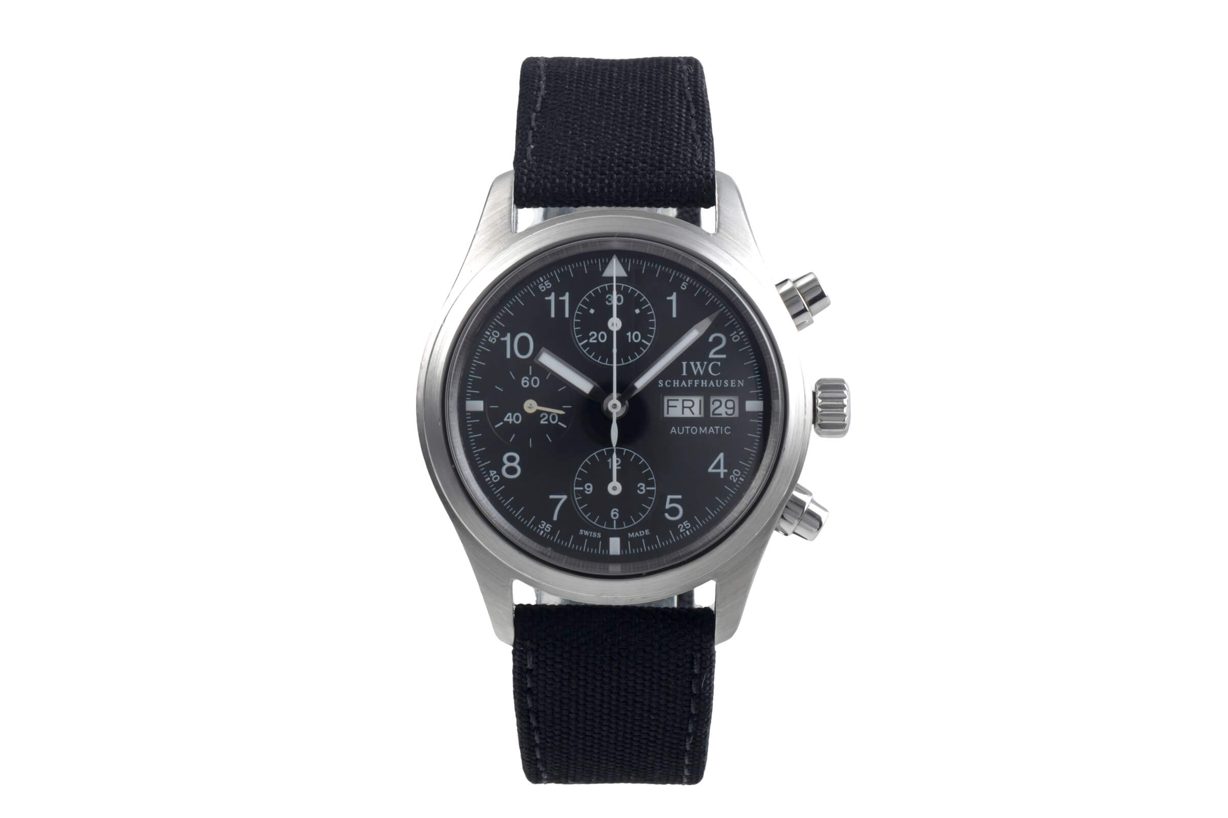 IWC Fliegerchronograph chronographe acier automatique montre pour hommes IW370603 LP: 7900EUR  [2406413]