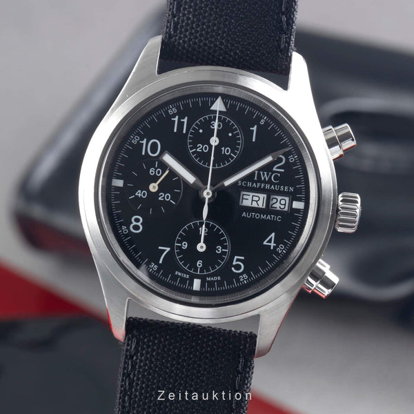 IWC Fliegerchronograph chronographe acier automatique montre pour hommes IW370603 LP: 7900EUR  [2406413]