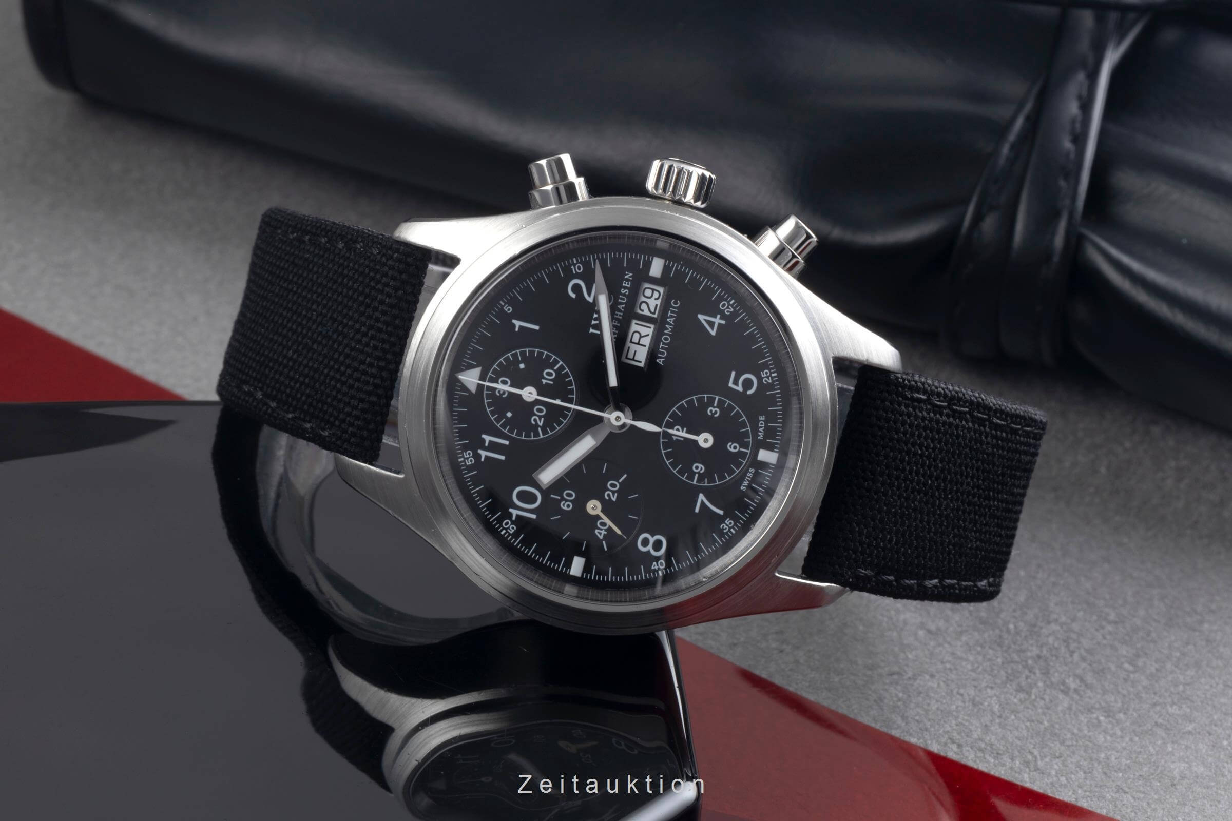 IWC Fliegerchronograph chronographe acier automatique montre pour hommes IW370603 LP: 7900EUR  [2406413]