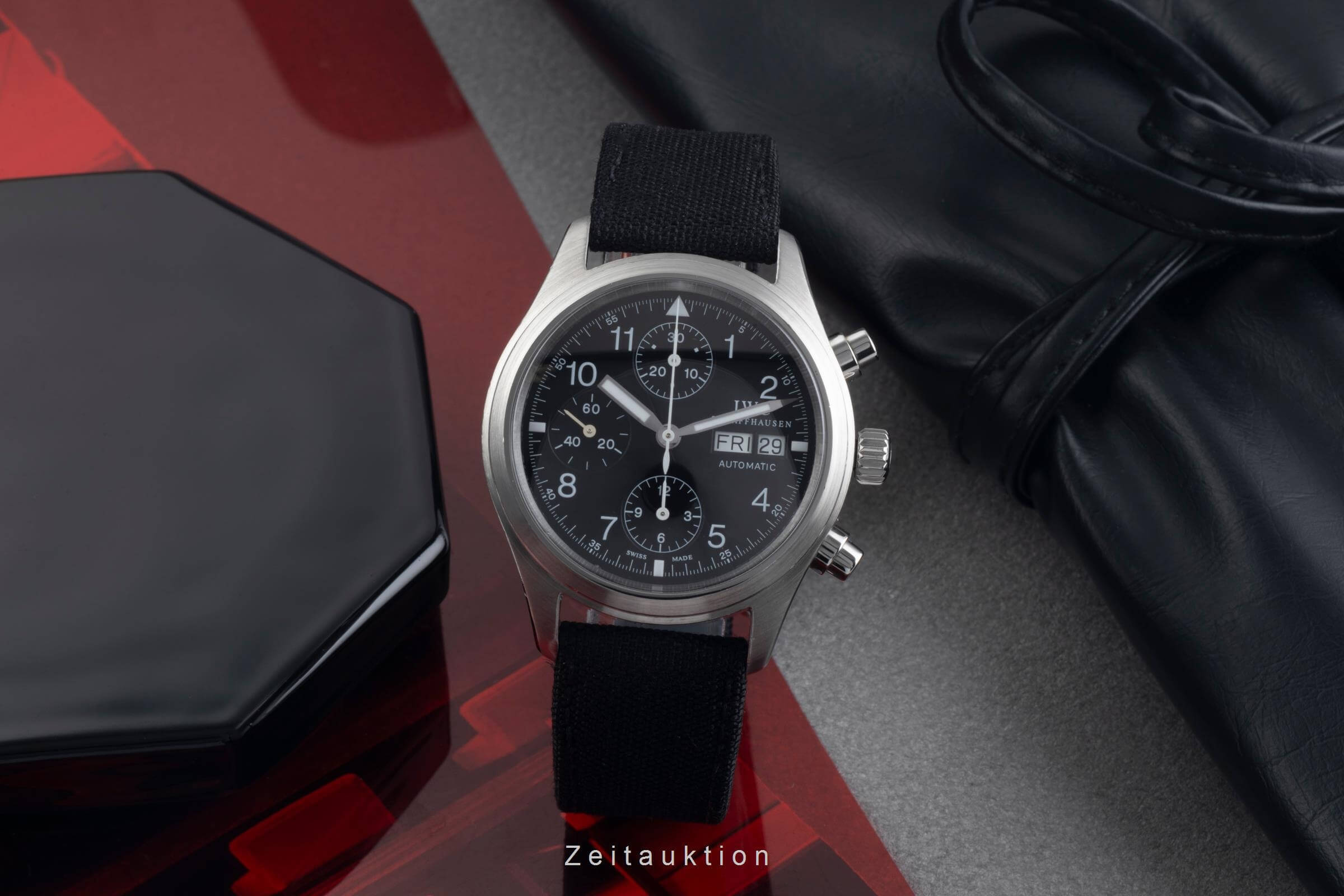 IWC Fliegerchronograph chronographe acier automatique montre pour hommes IW370603 LP: 7900EUR  [2406413]