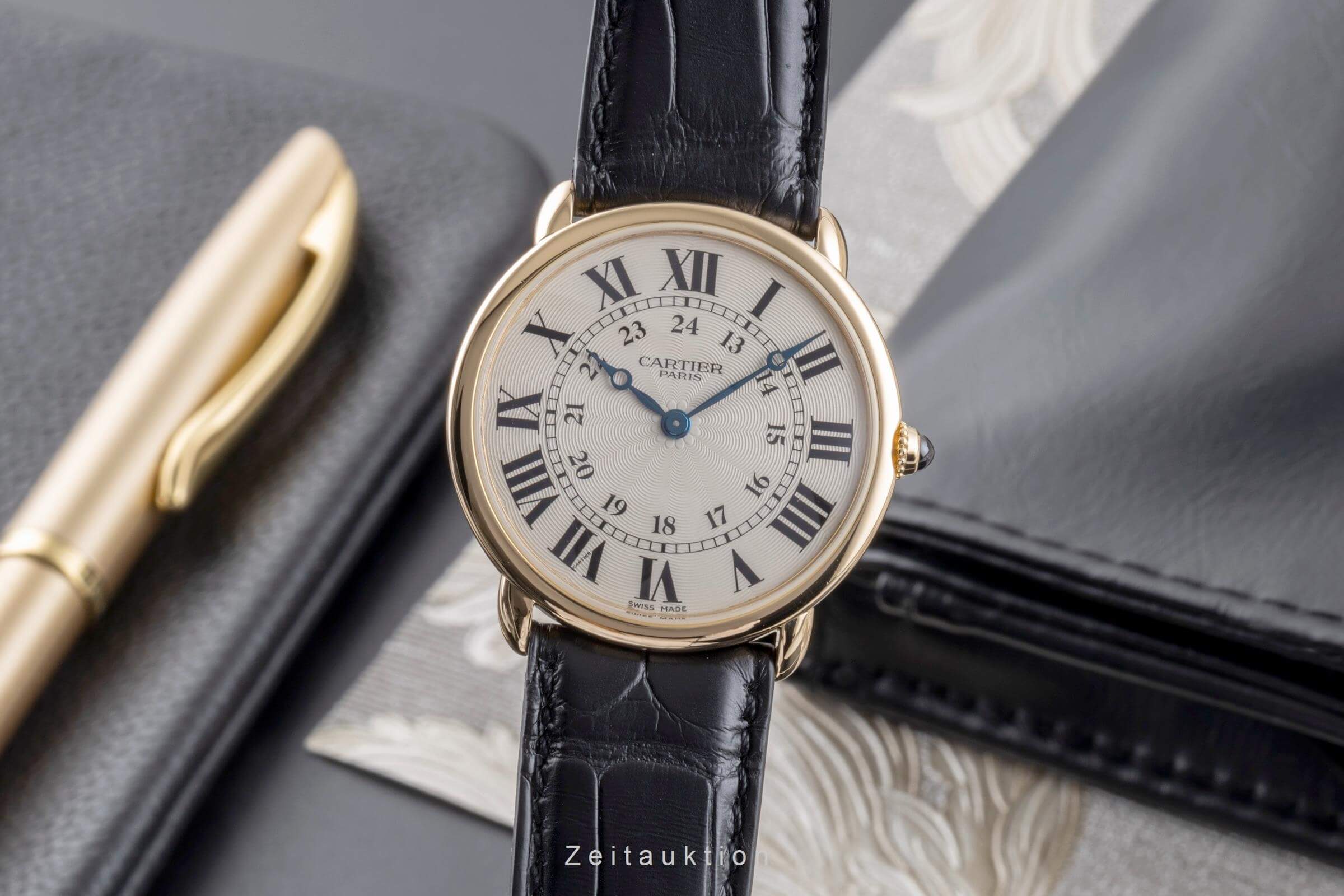 Cartier Ronde Louis or 18 ct à remontage manuel montre pour hommes W6800251  [2406427]