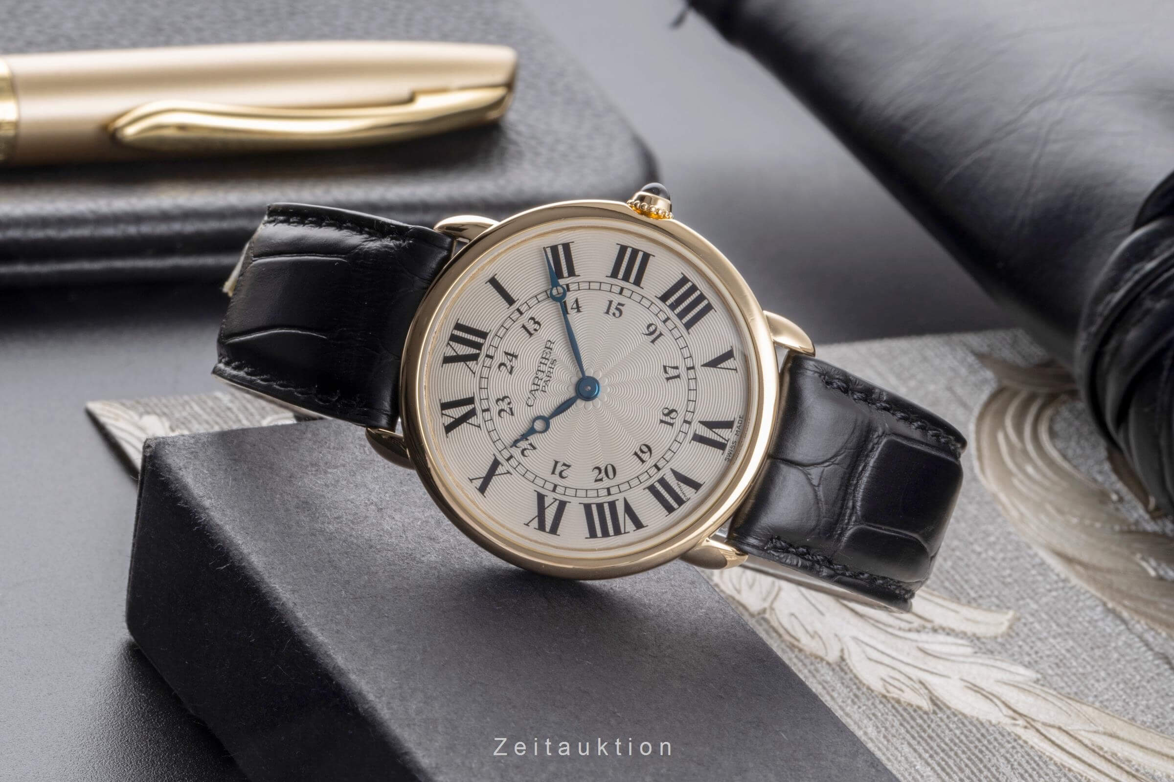 Cartier Ronde Louis or 18 ct à remontage manuel montre pour hommes W6800251  [2406427]