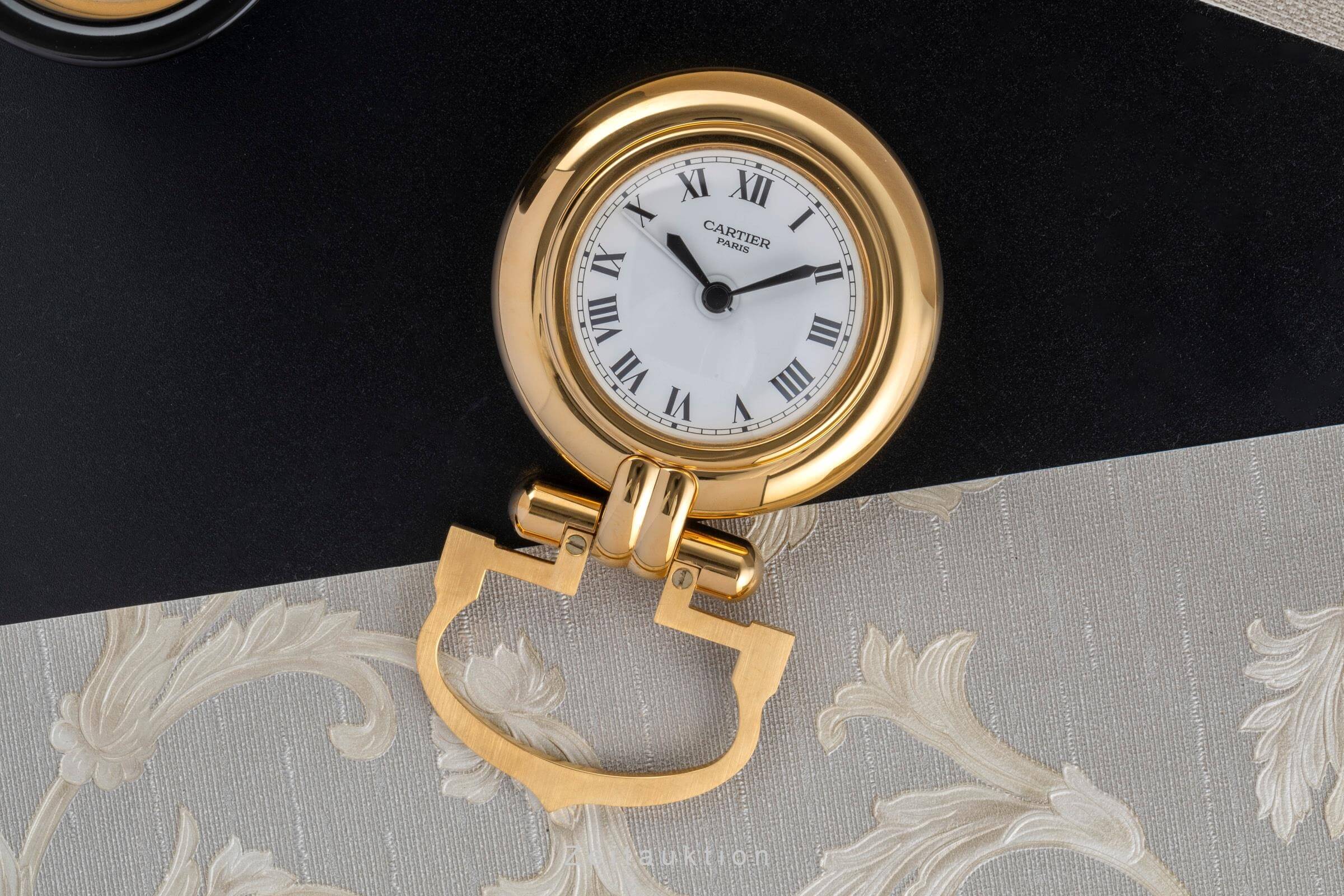 Cartier Pendulette acero / banado en oro cuarzo unisex Vintage  [2406570]
