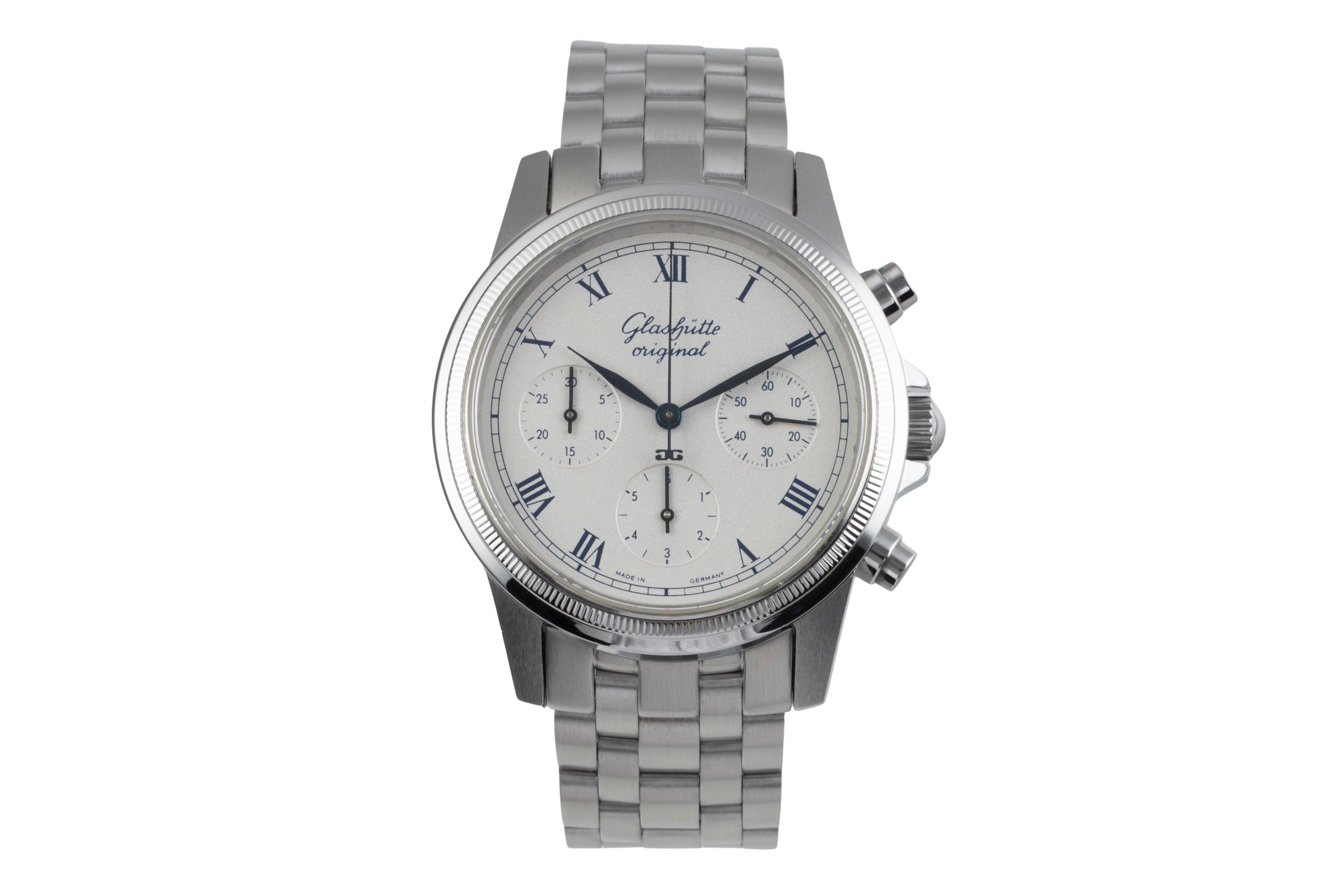 Glashütte Senator chronographe acier automatique montre pour hommes 10-66-02-03-04  [2406613]