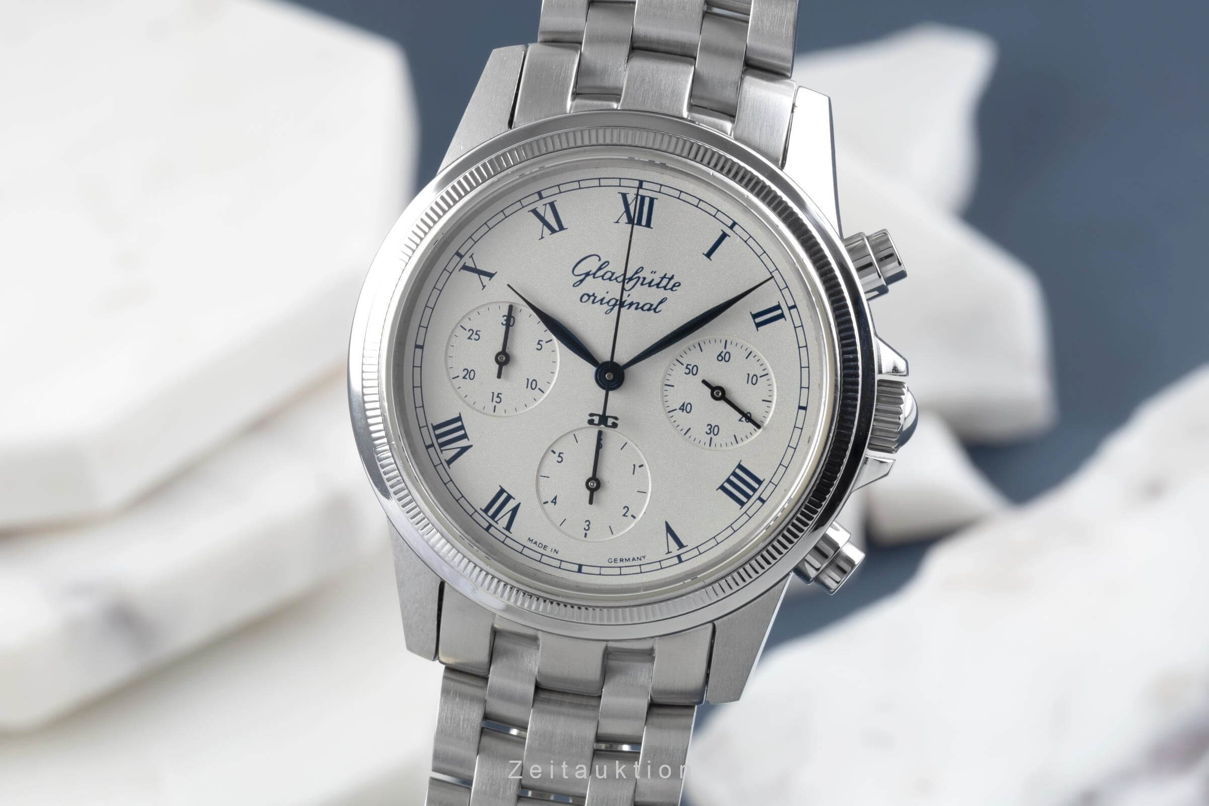 Glashütte Senator chronographe acier automatique montre pour hommes 10-66-02-03-04  [2406613]