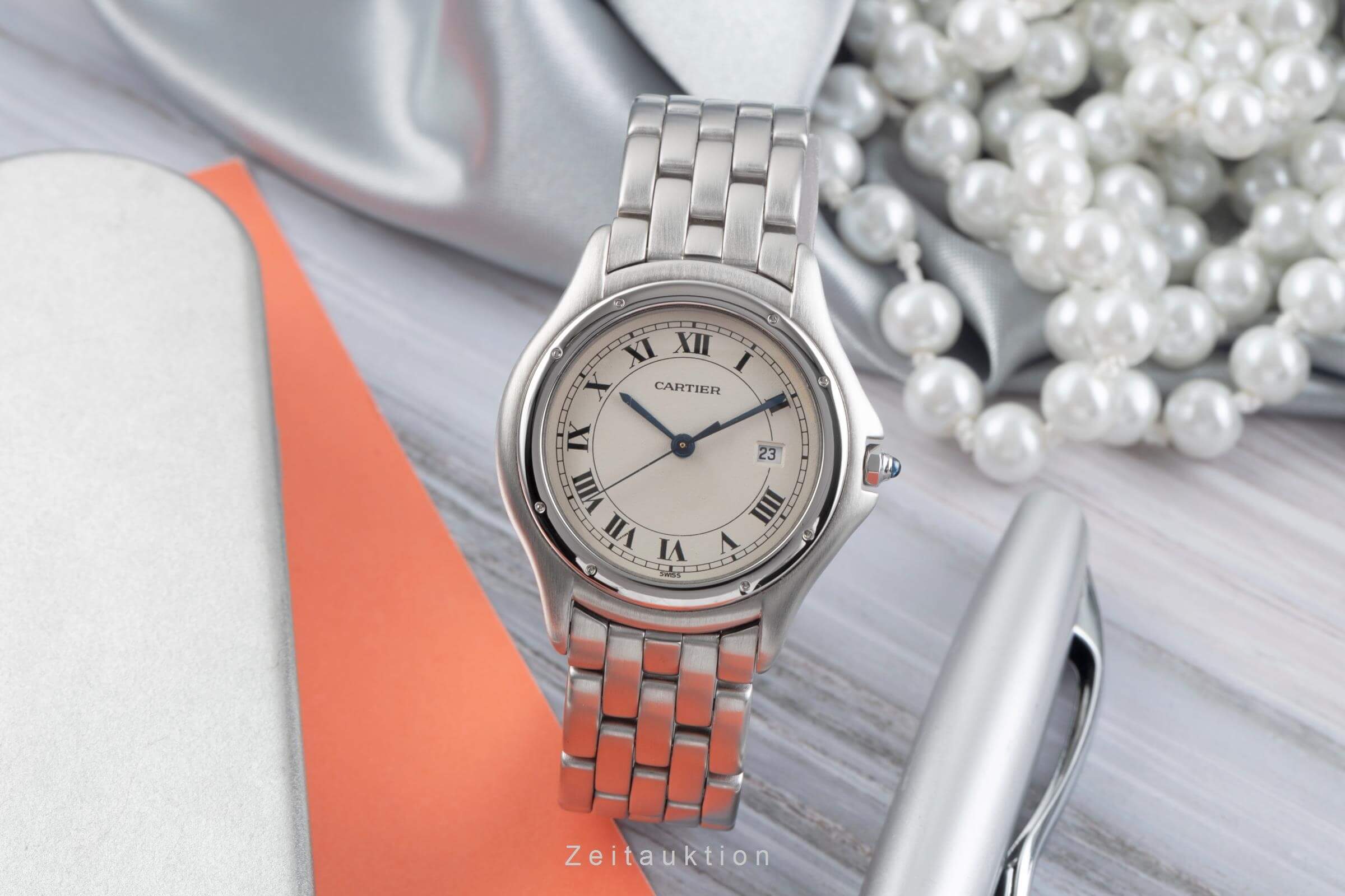 Cartier Cougar steel quartz men's watch W25013B9  [2406682]