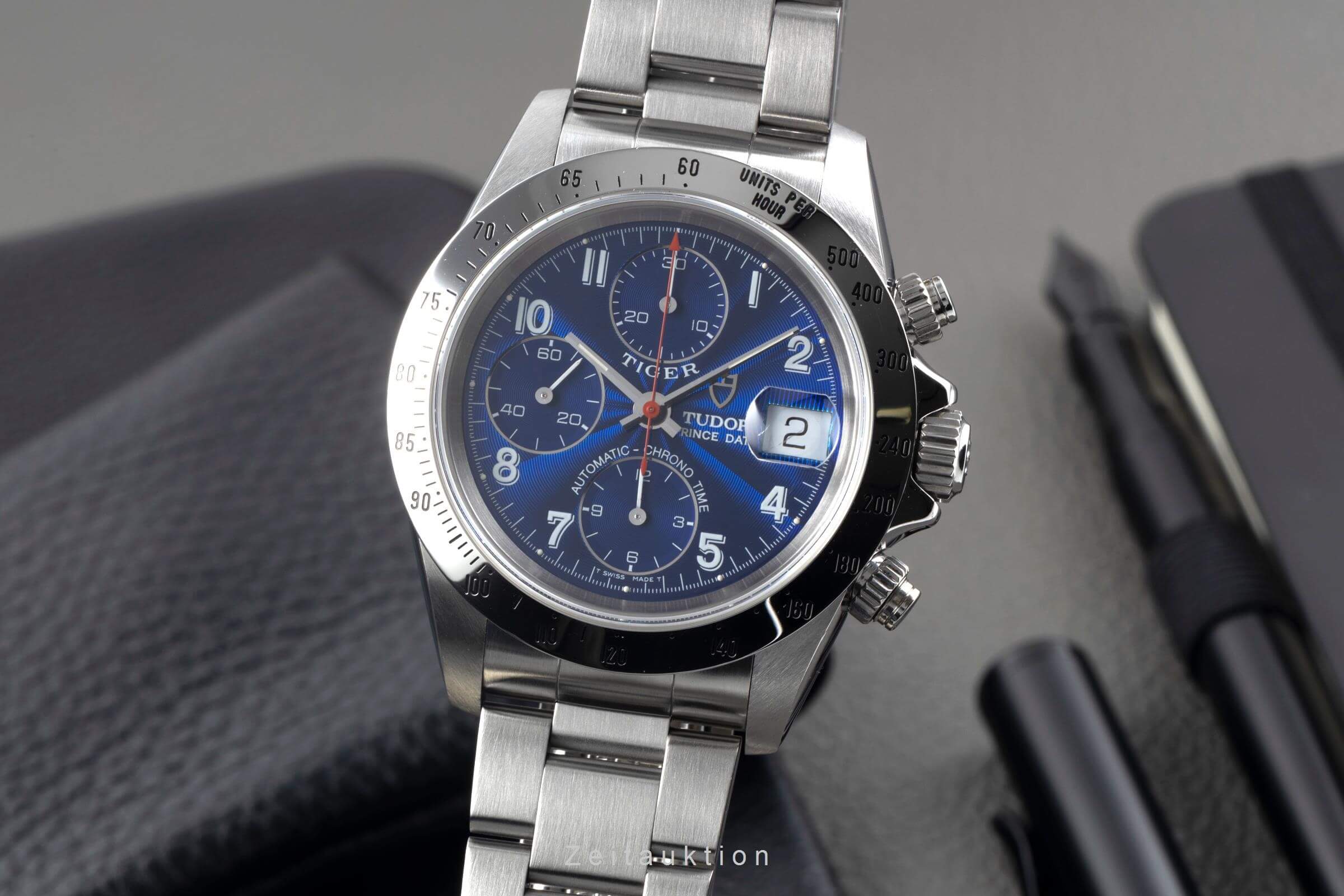 Tudor Prince Date Chronograph Blue Stahl Automatik Herrenuhr Ref. 79280  [2500107]