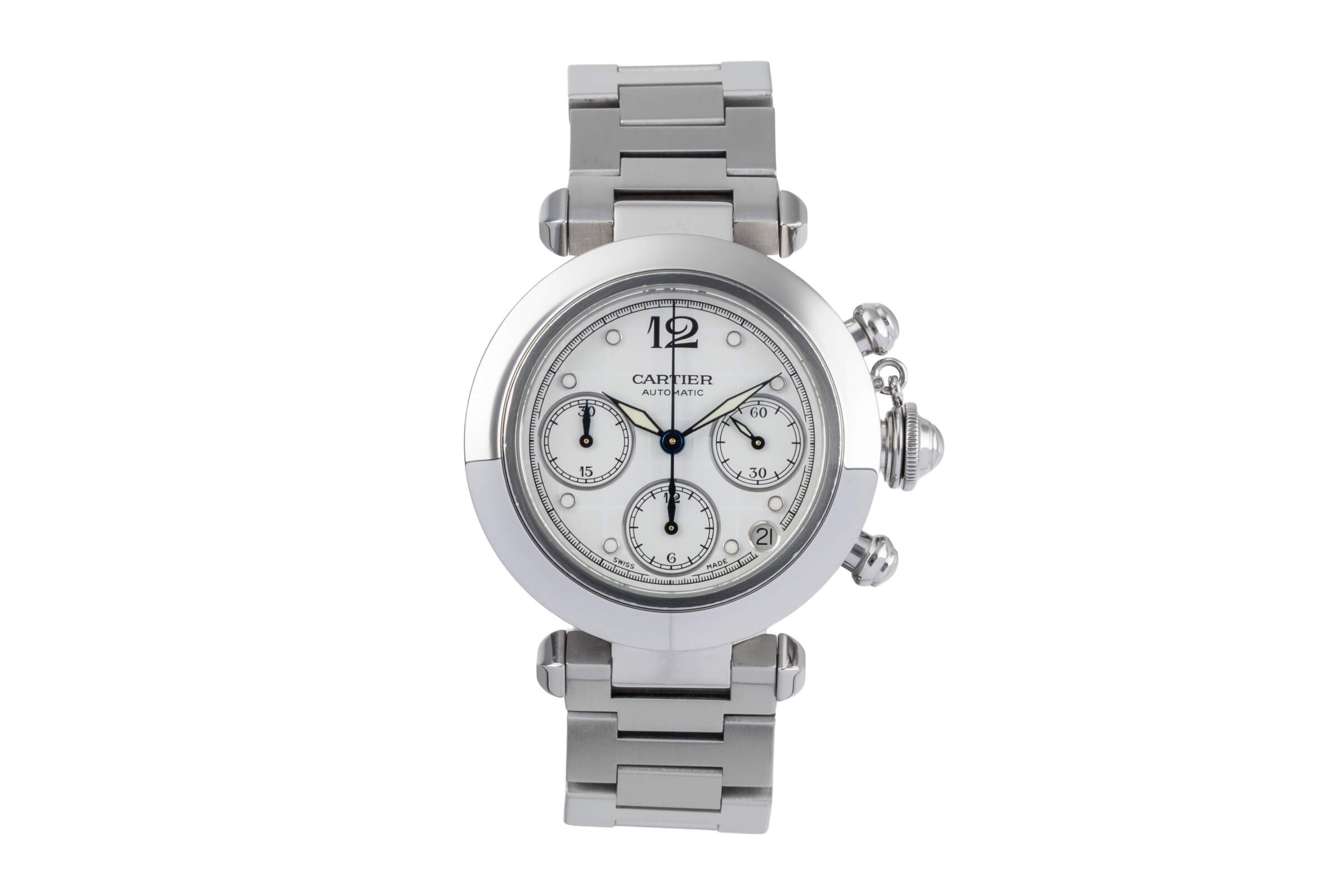 Cartier Pasha cronografo acciaio automatismo orologio da uomo W31039M7 2412 LP: 7200EUR  [2500177]