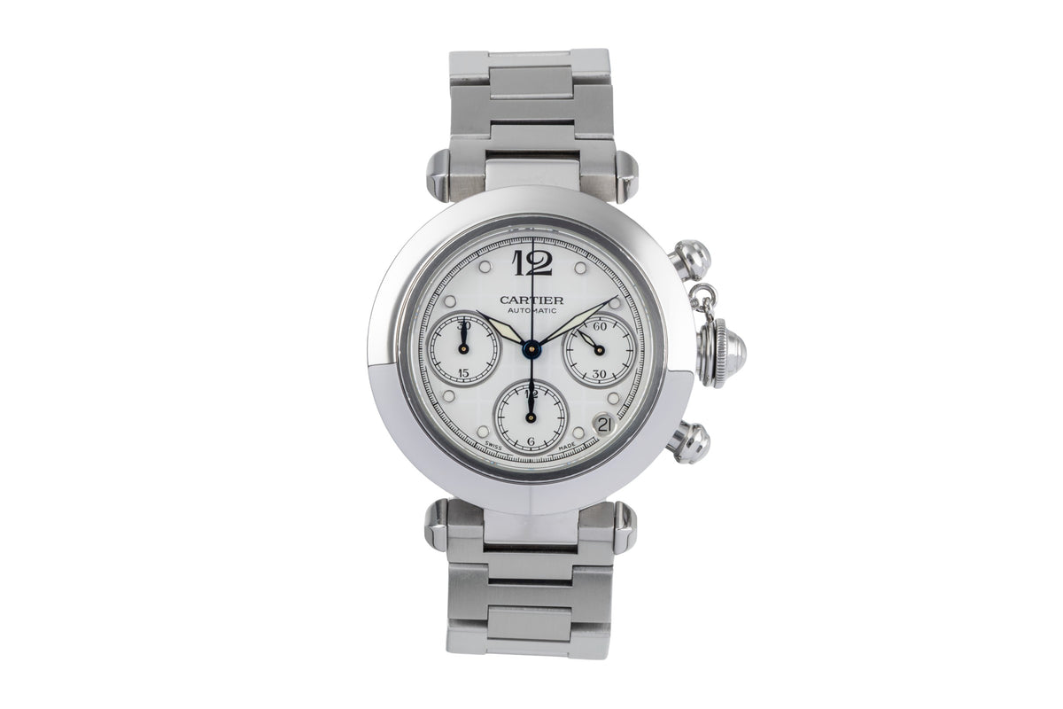 Cartier Pasha chronograph steel automatic men's watch W31039M7 2412 LP: 7200EUR  [2500177]