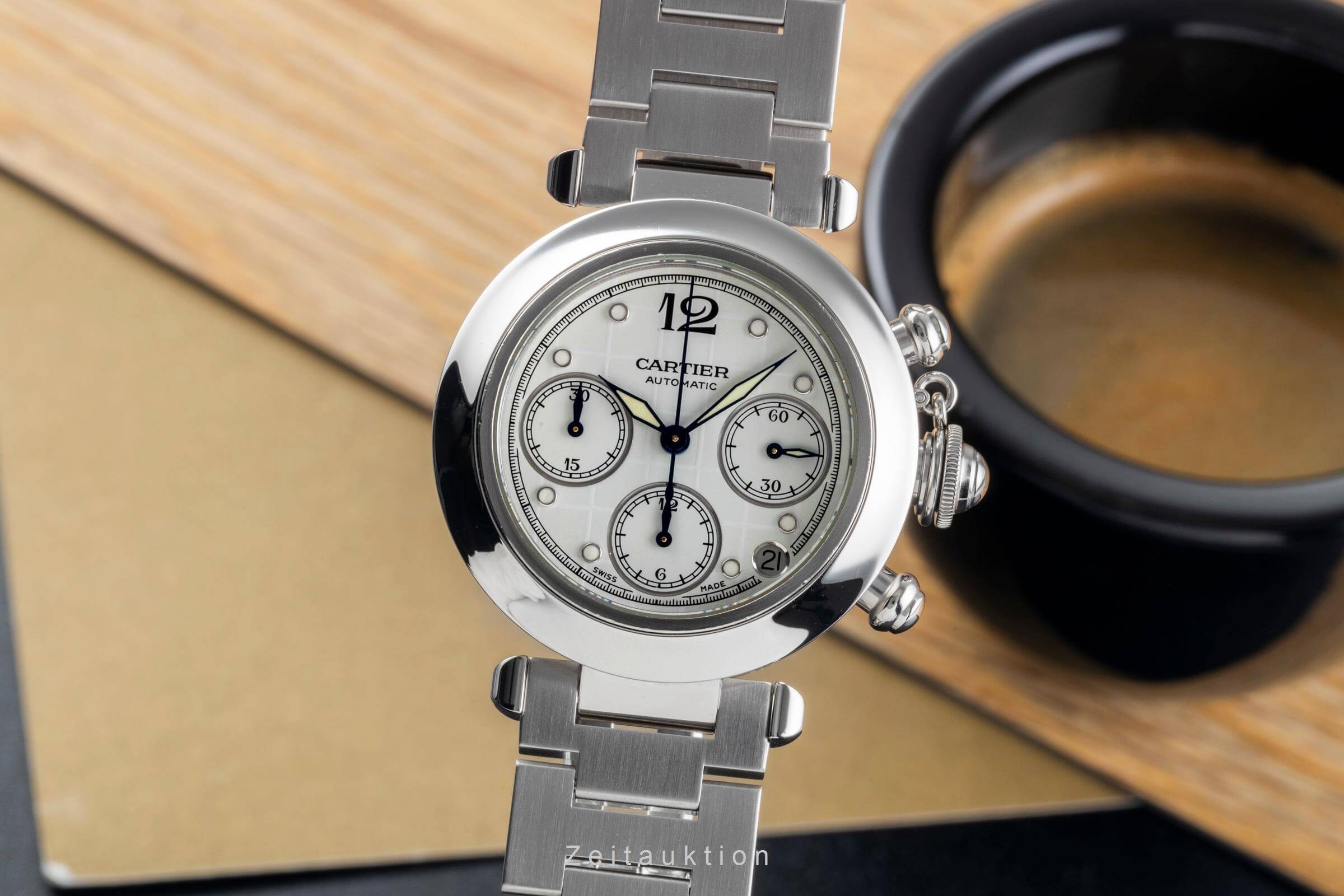 Cartier Pasha Chronograph Stahl Automatik 047 W31039M7