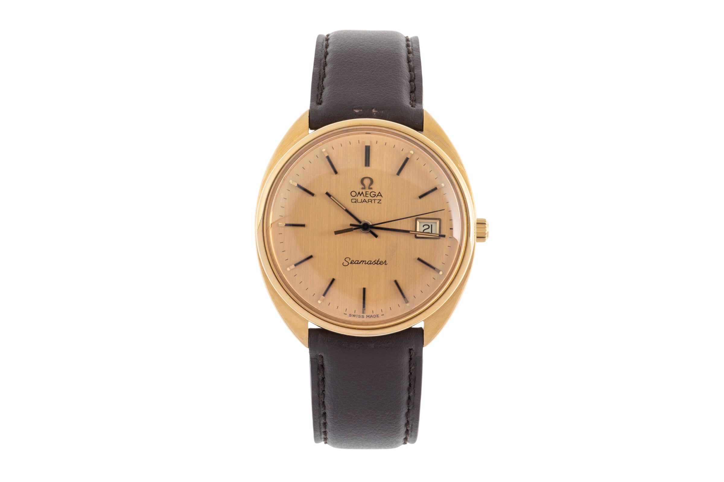 Omega Seamaster gold-plated quartz men's watch 196.0078  [2500186]